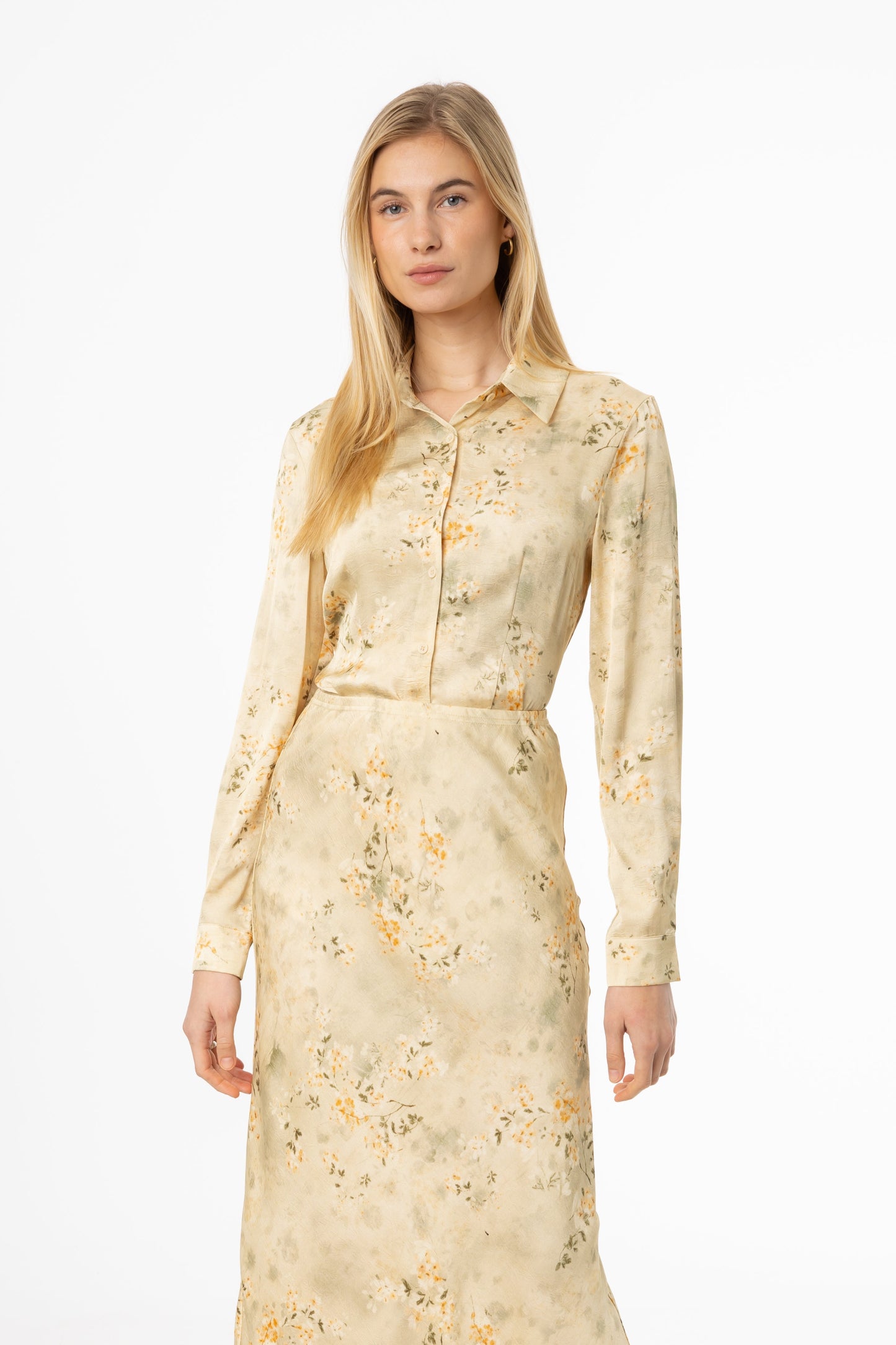 Beige Floral Printed Blouse