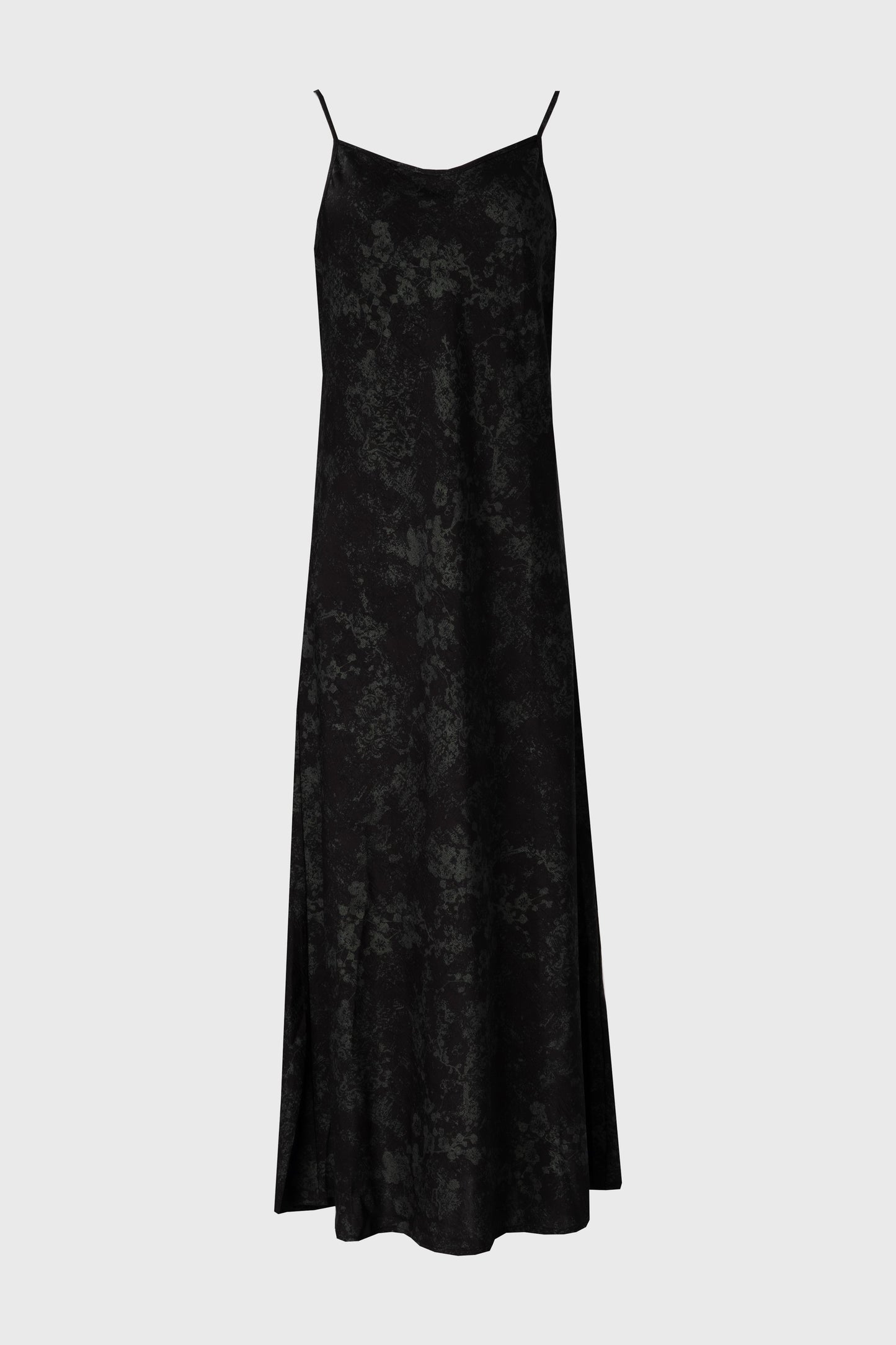 Black & Green Printed Slip Dress