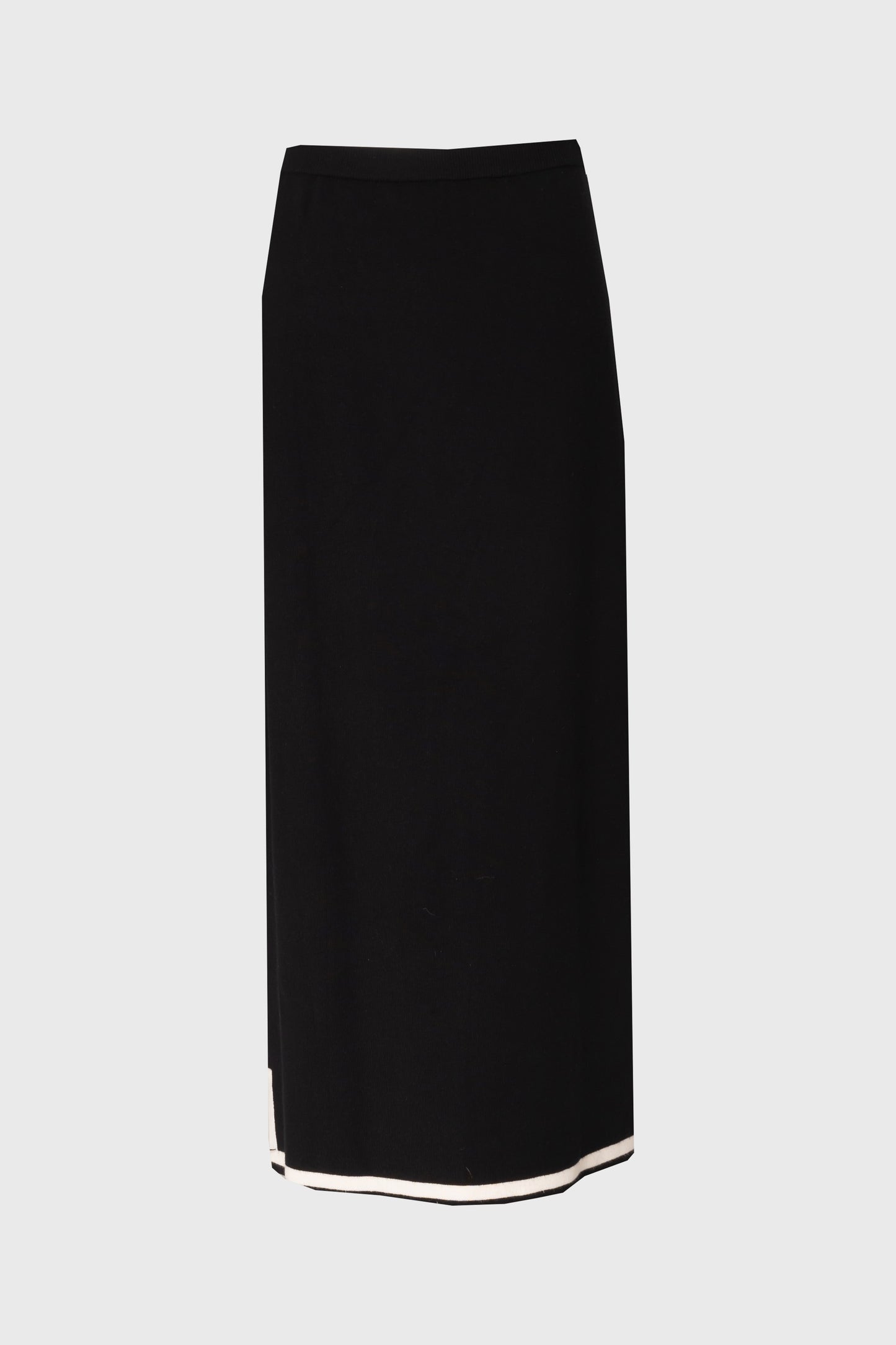 Black Contrast Trim Knit Skirt