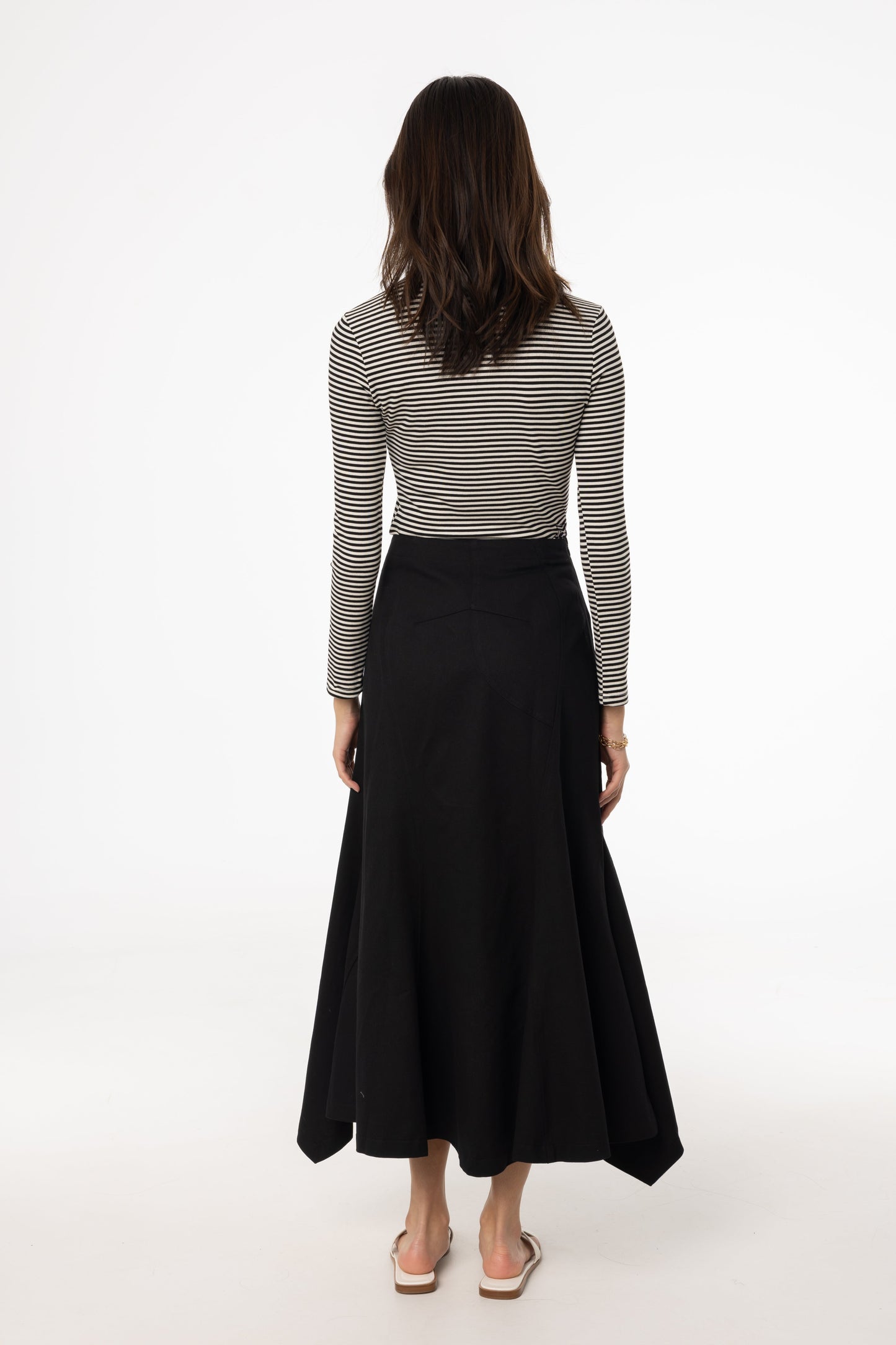 Black Asymmetrical Maxi Skirt