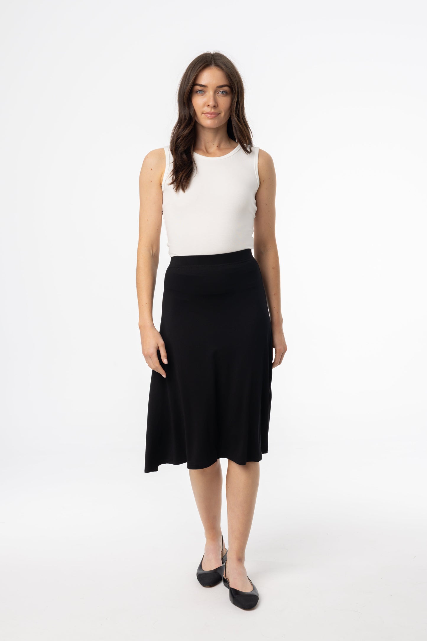 Black Basic Flare Skirt