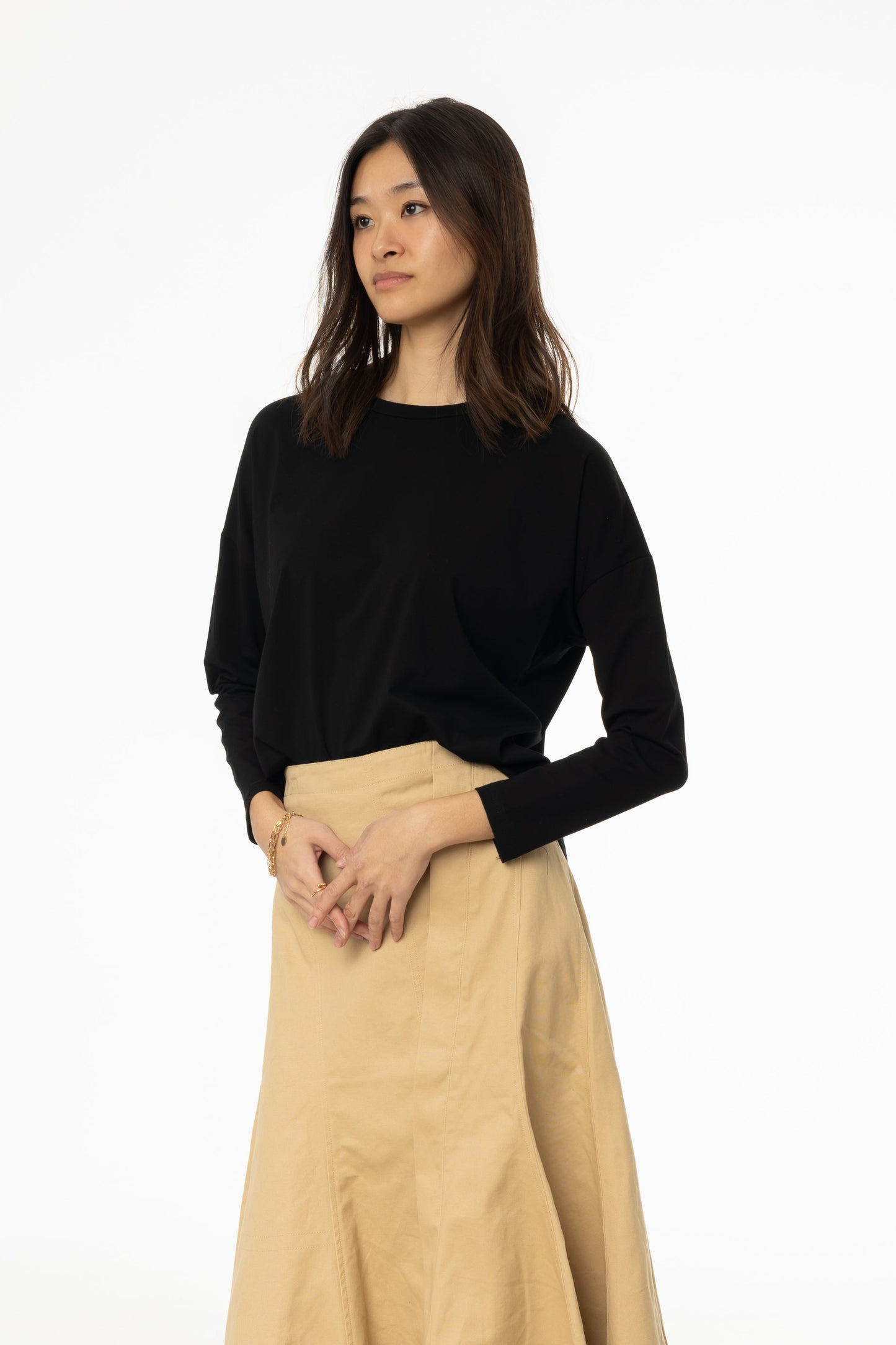 Black Dolman Long Sleeve T-Shirt