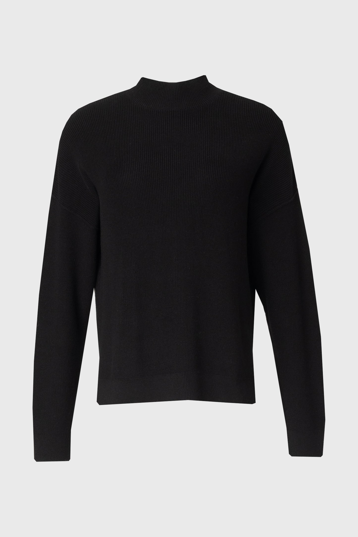 Black Drop Shoulder Knit Sweater