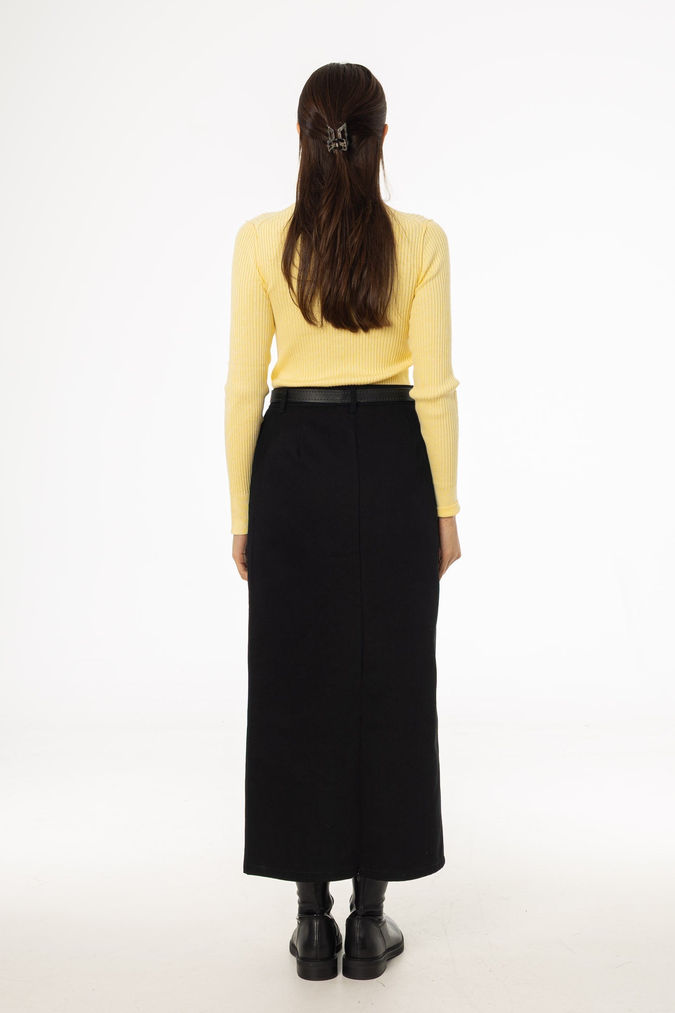 Black Everyday Denim Skirt