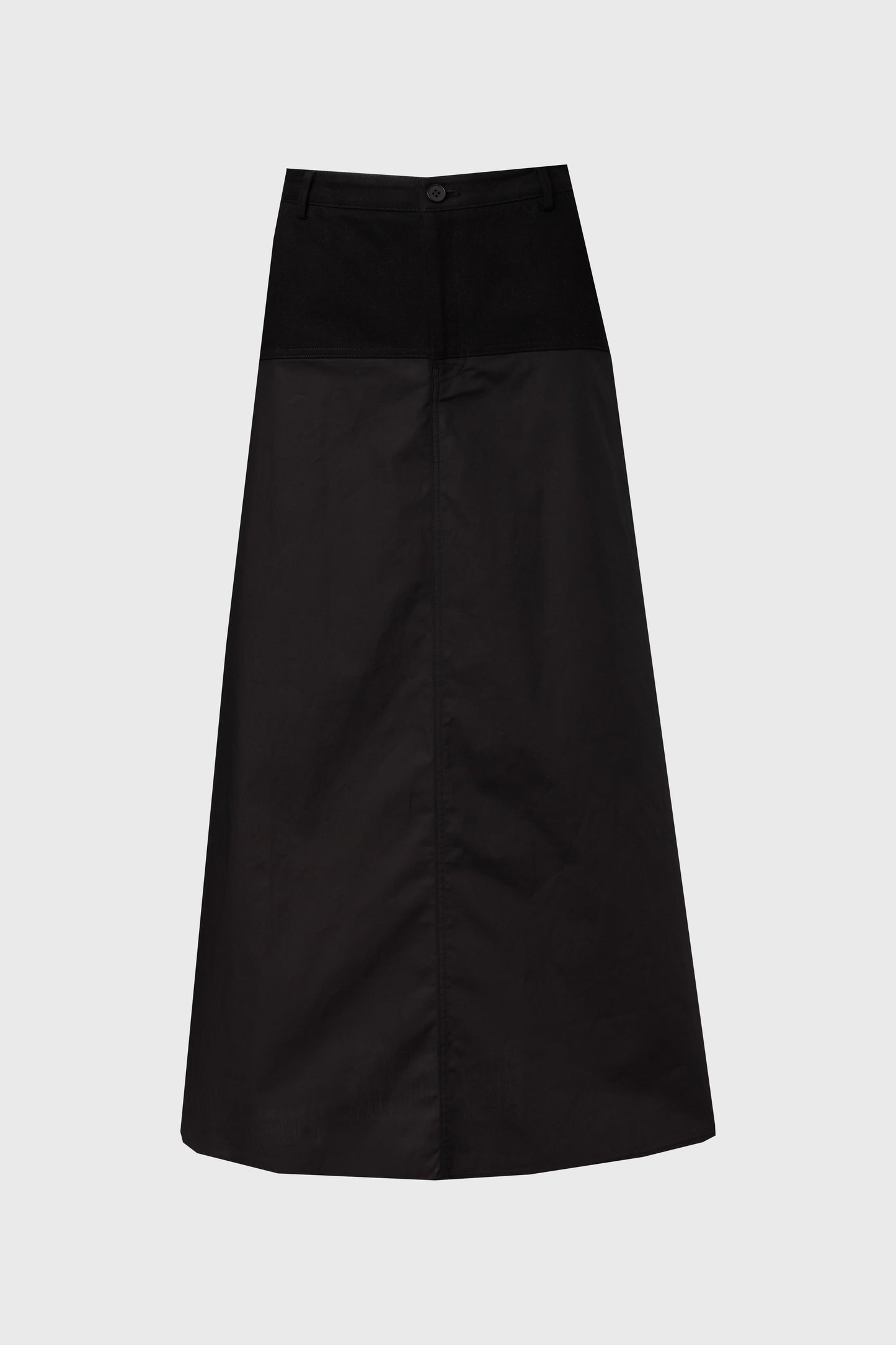 Black Fabric Combo A-Line Skirt