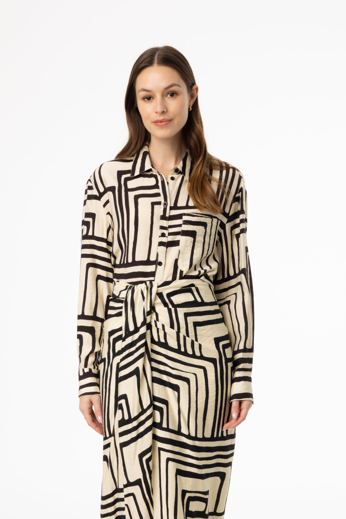 Black Geometric Blouse
