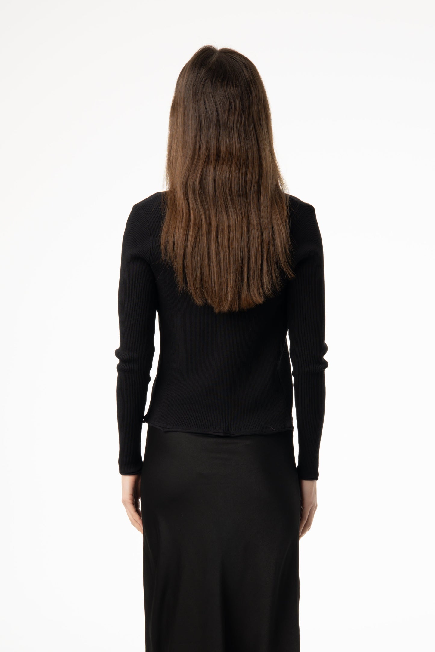 Black Knit V-Neck Cardi