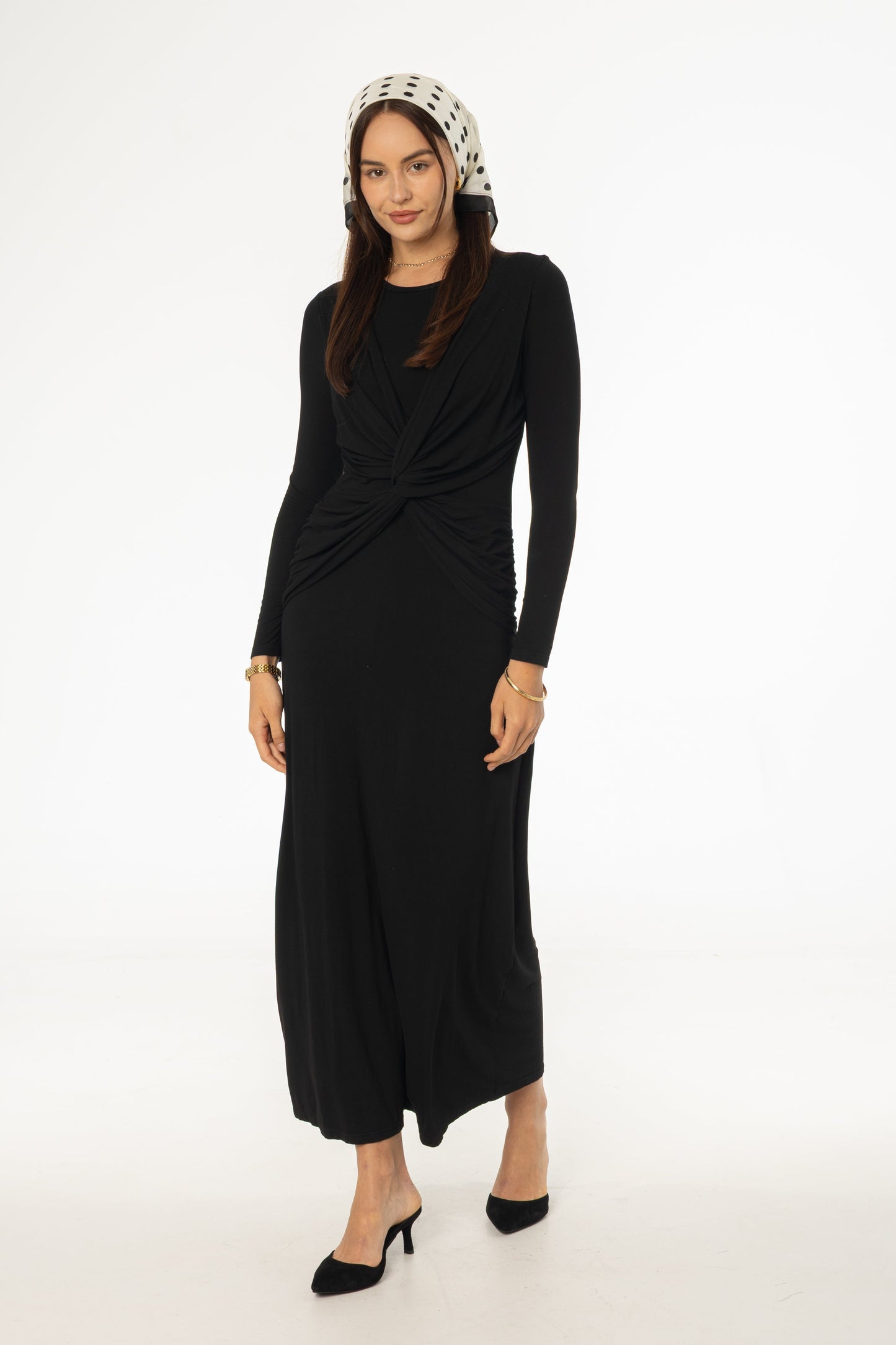 Black Knot Crossover Maxi Dress