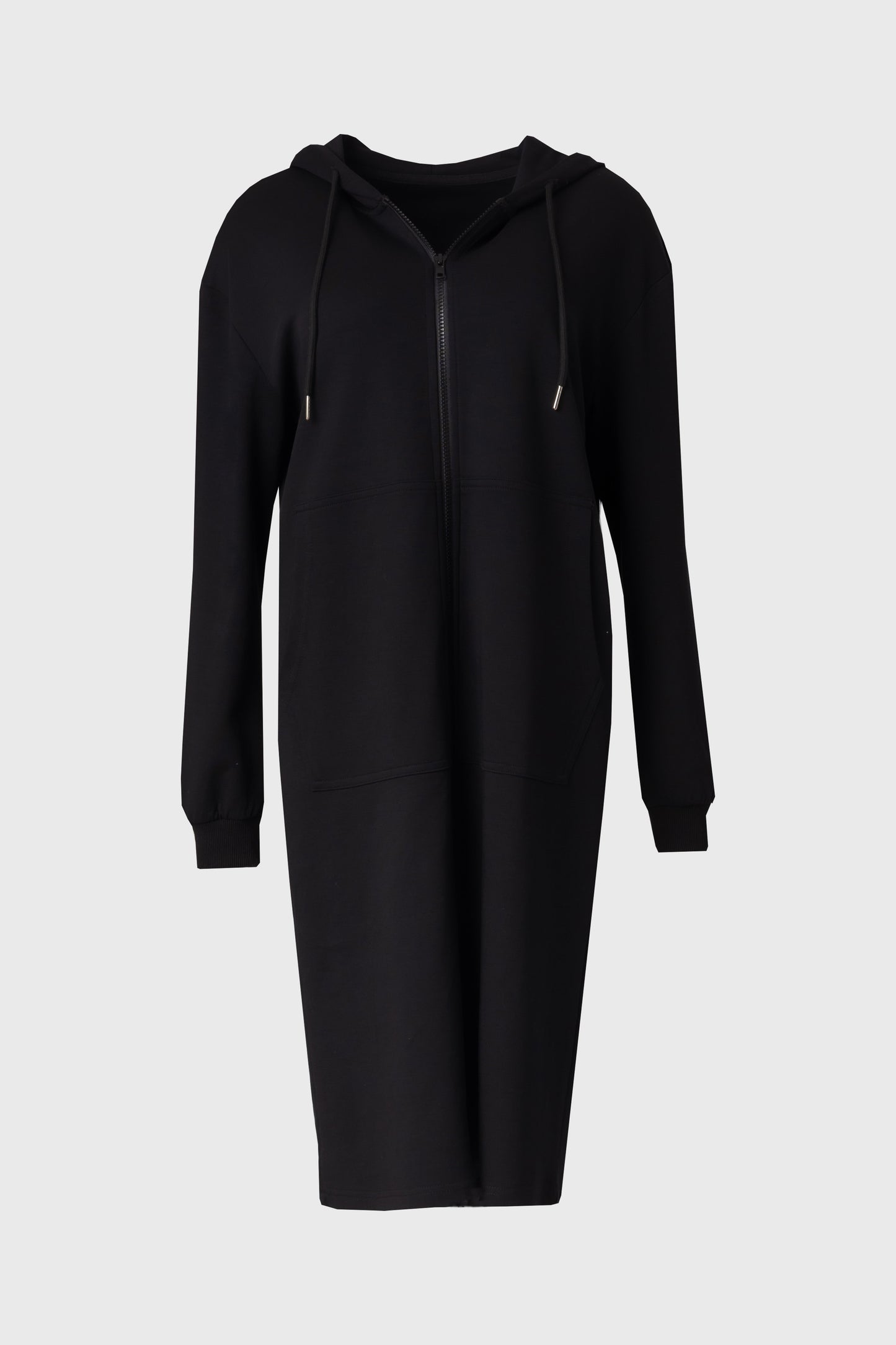 Black Basic Zipper Dress