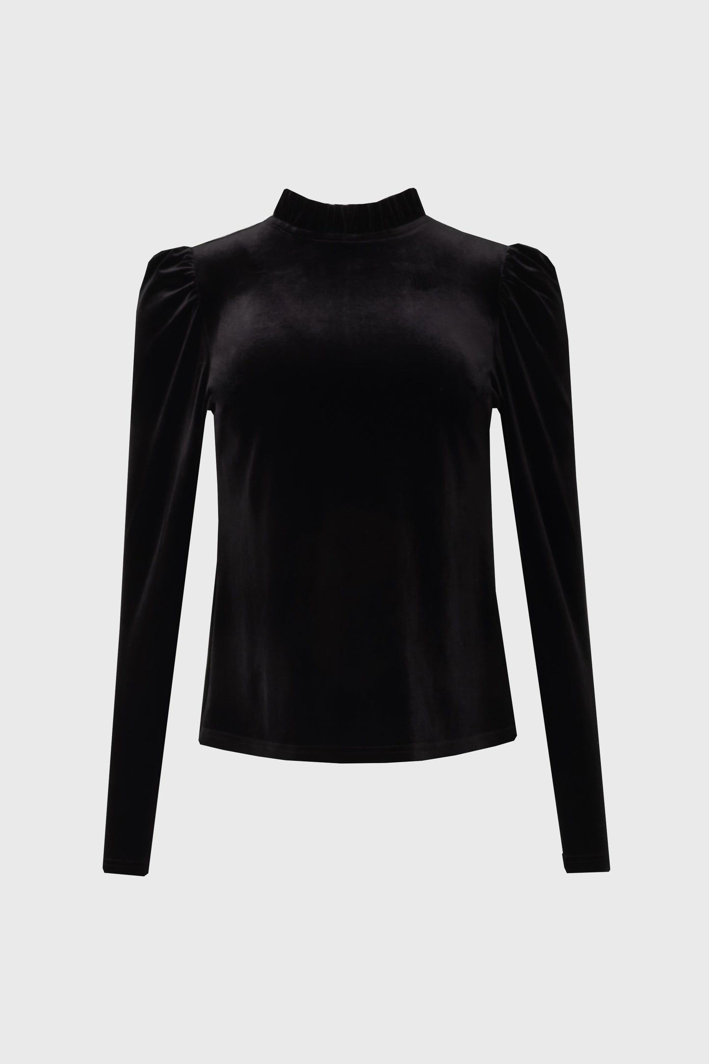 Black Ruffle Collar Velvet Top