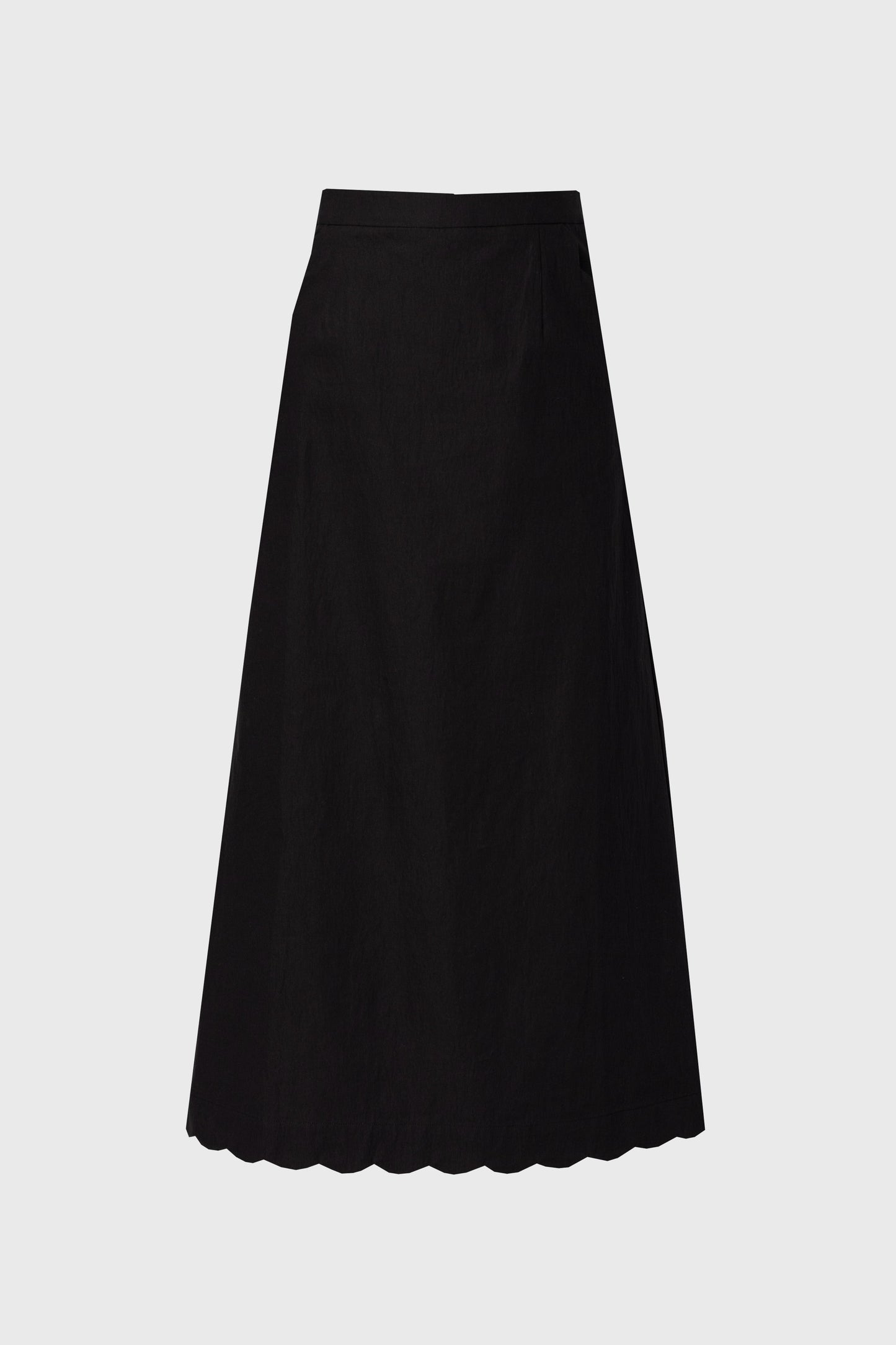 Black Scalloped Maxi Skirt