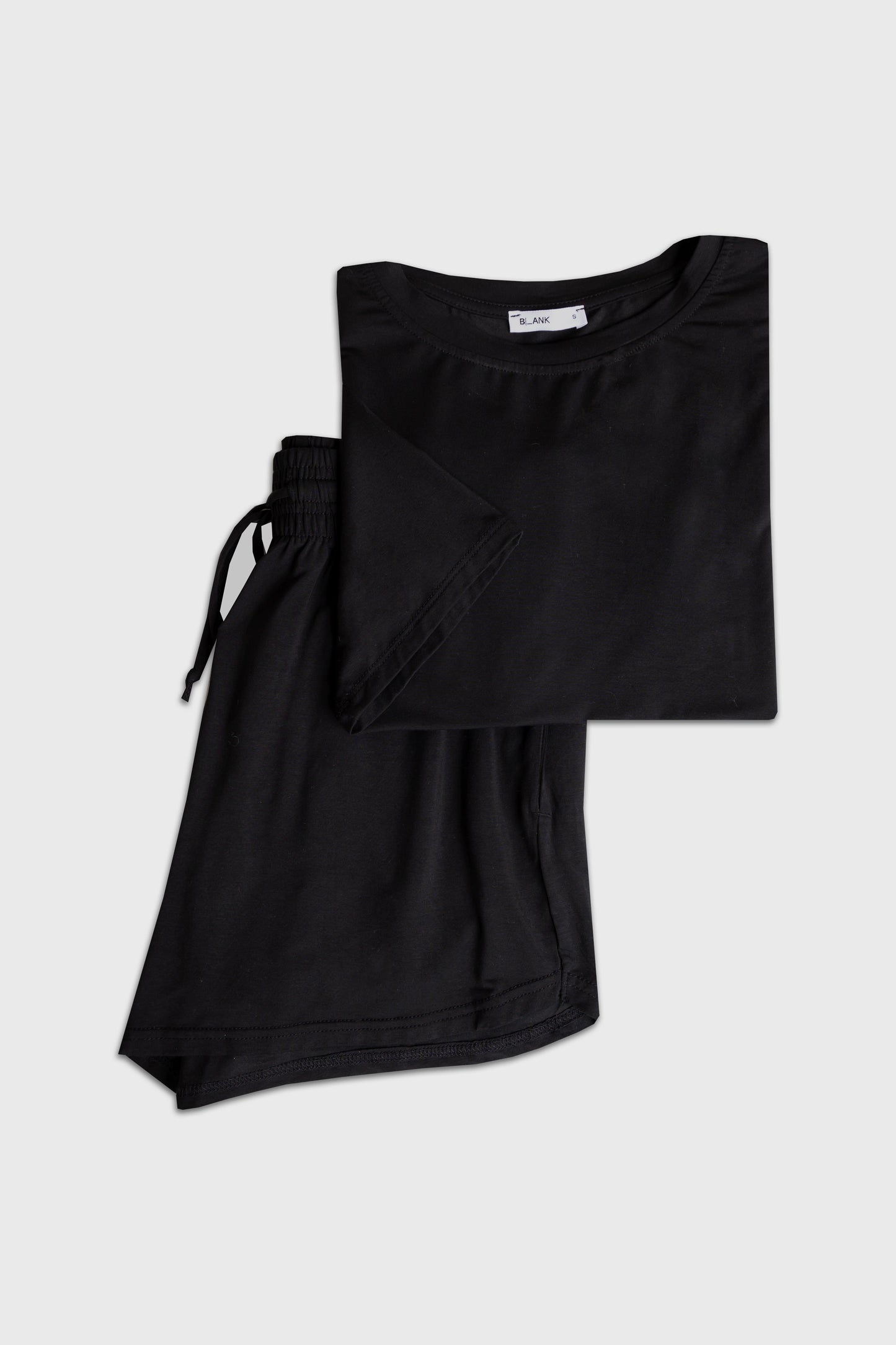 Black Short Sleeve Top and Shorts