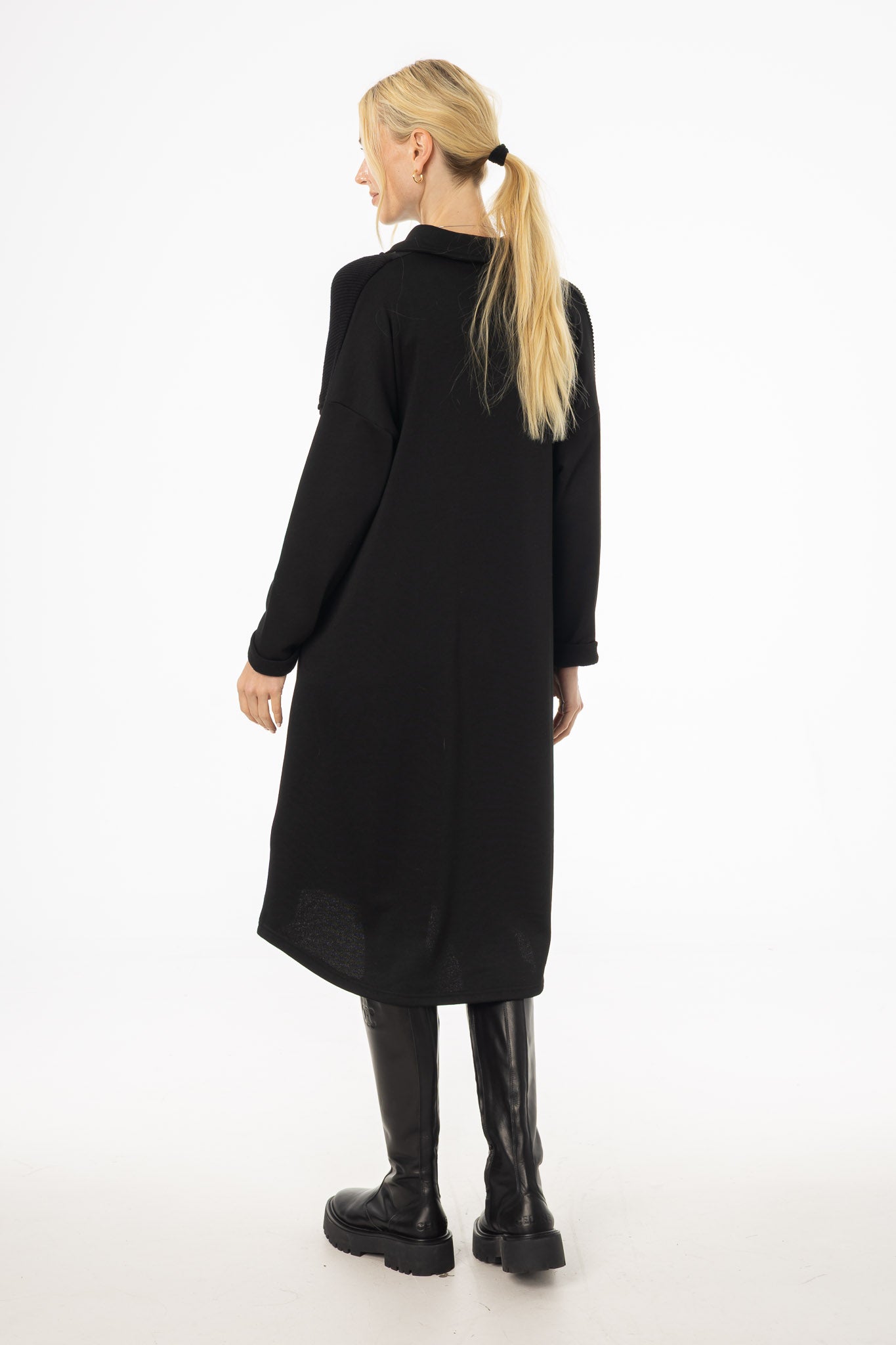 Black Sweater Shirt Dress