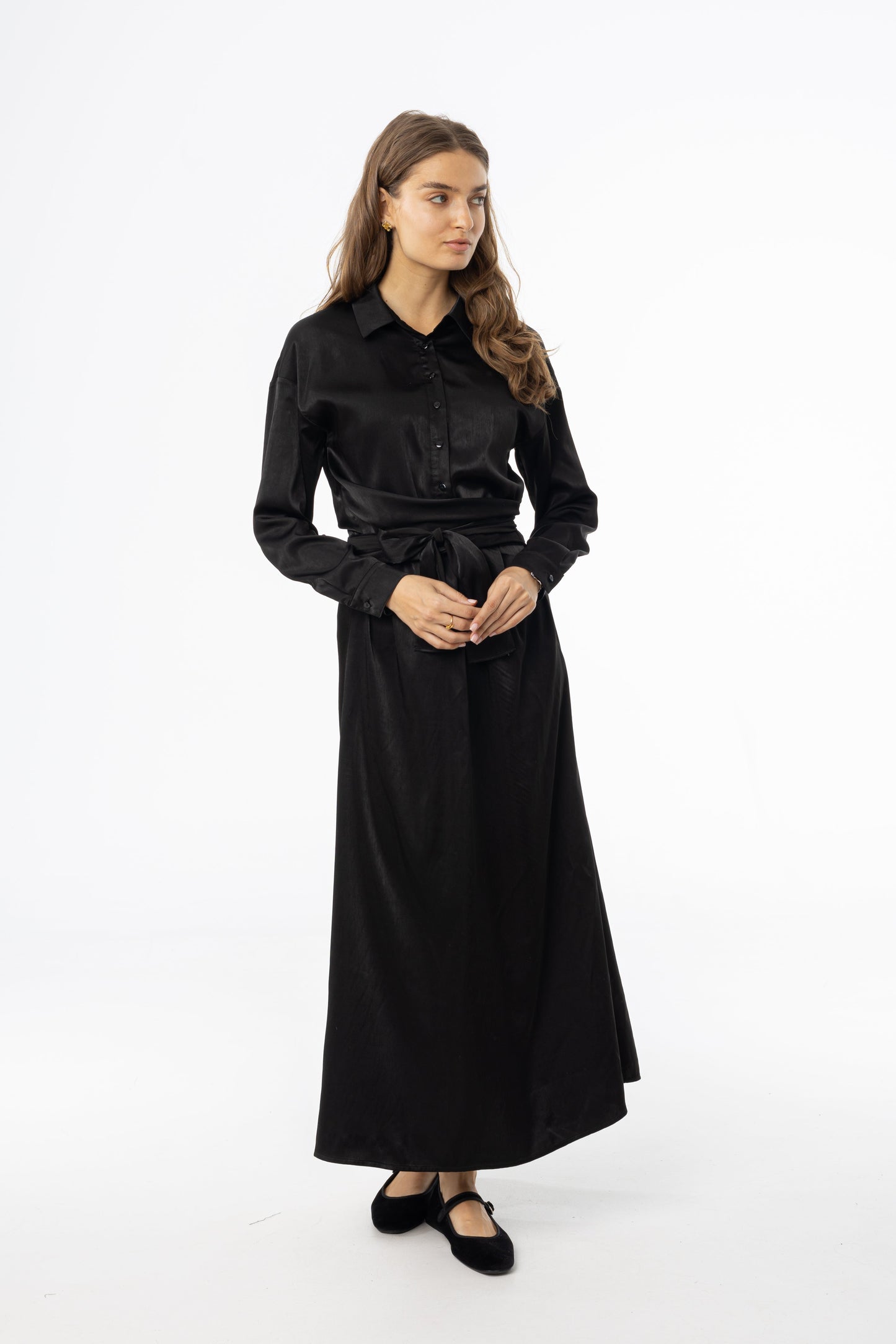 Black Tie Silk Dress