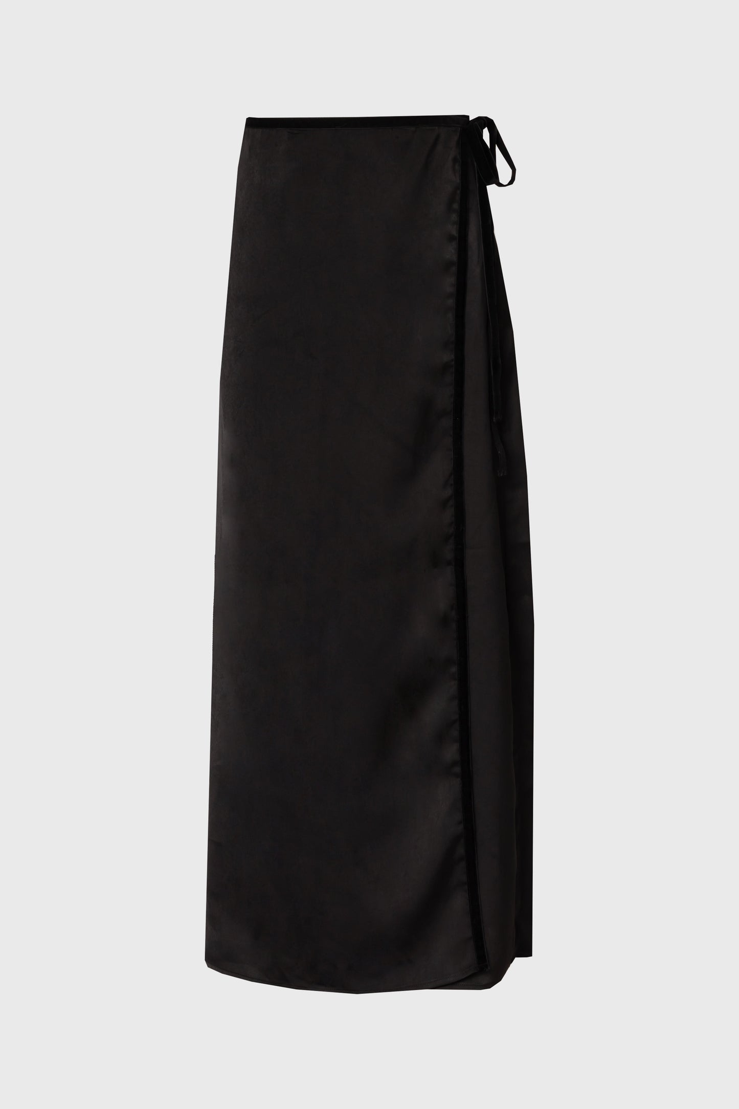 Black Velour Trim Wrap Skirt