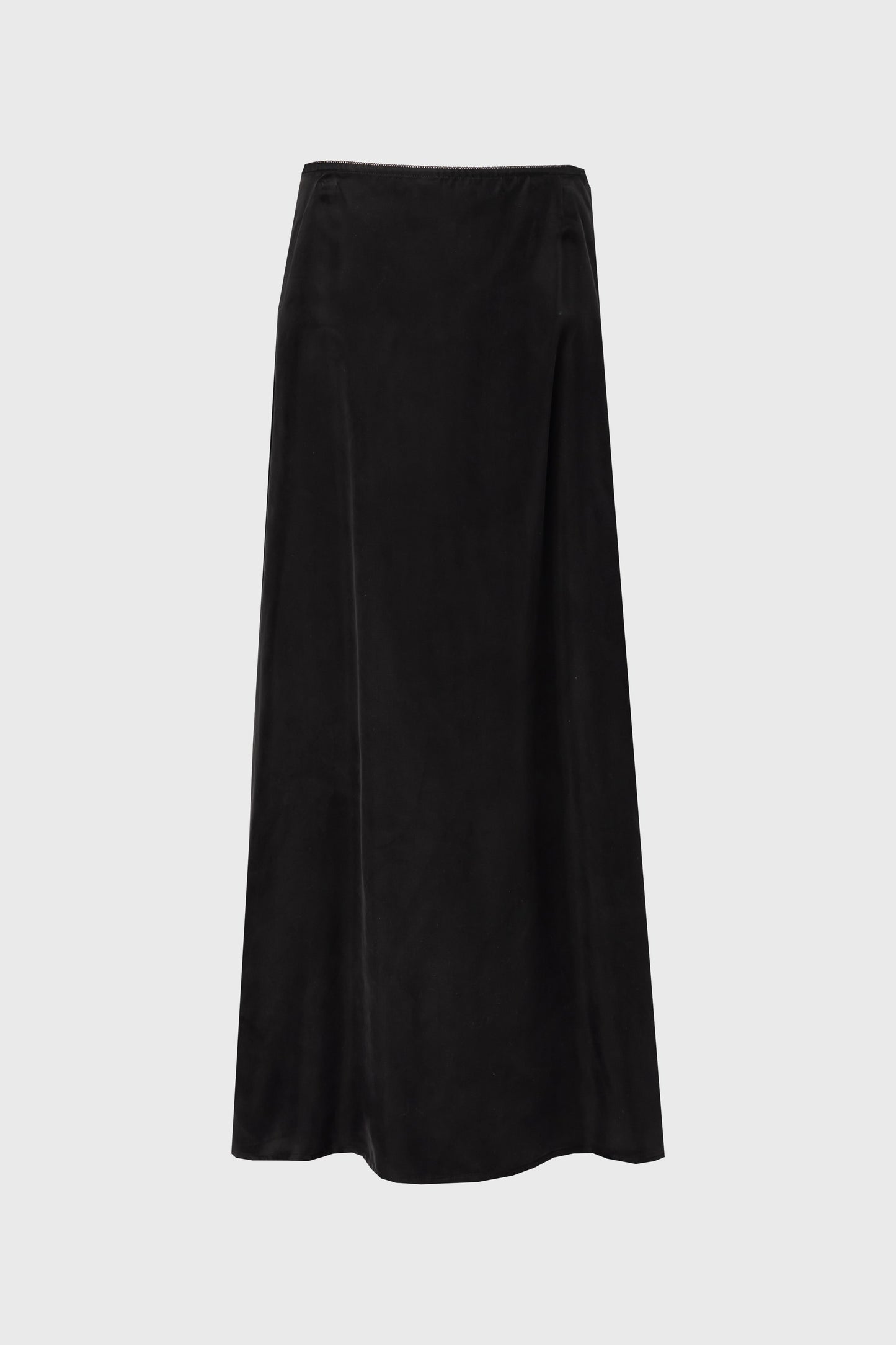 Black A-Line Zipper Slip Skirt