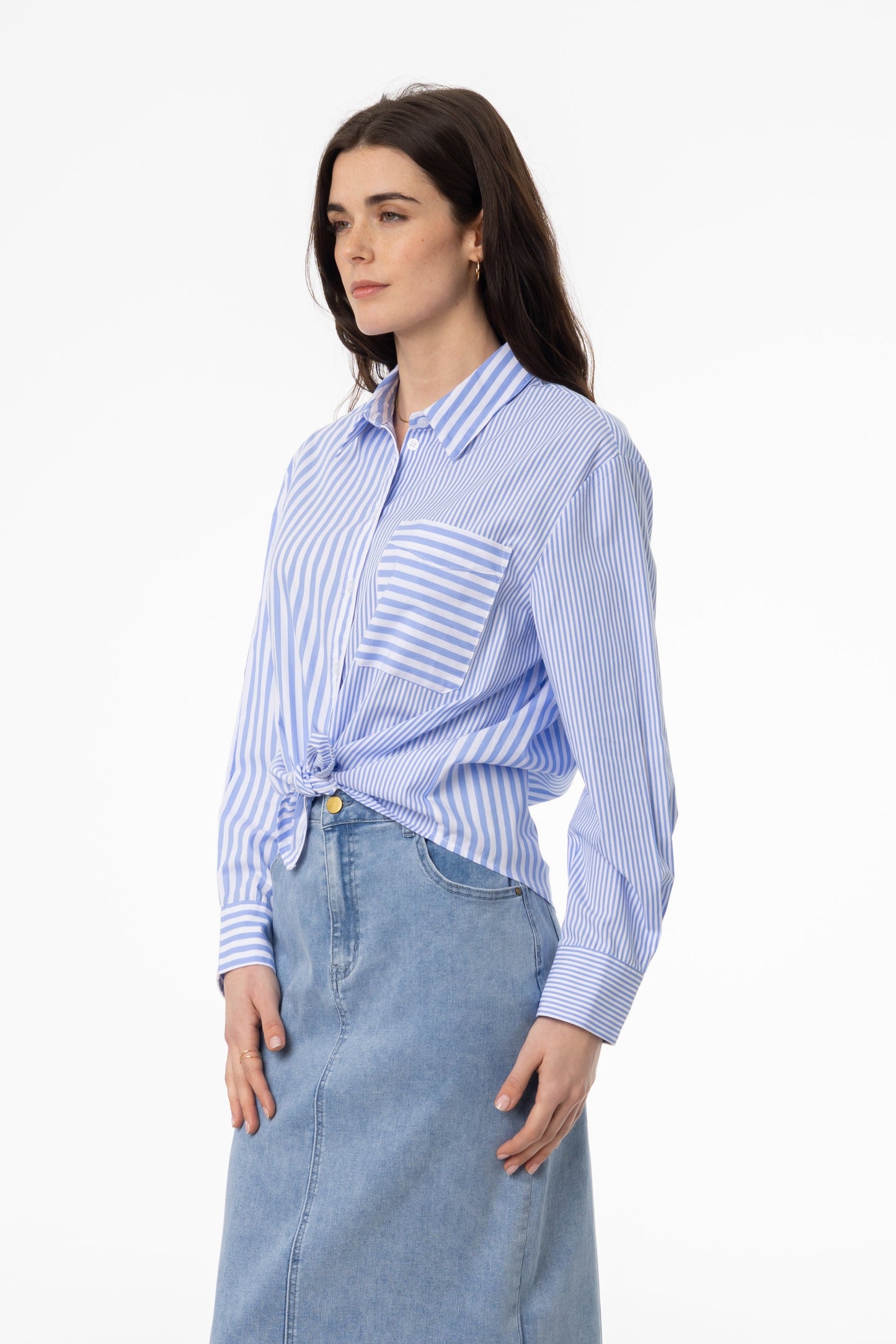 Blue Stripe Combo Blouse