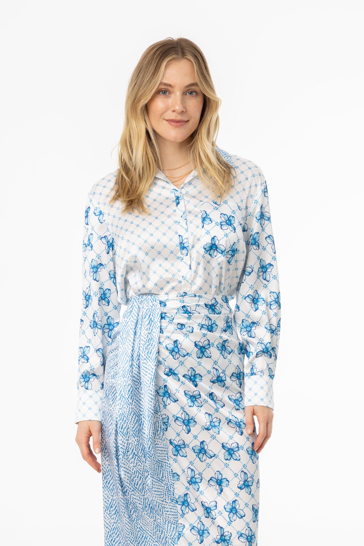 Blue Printed Blouse