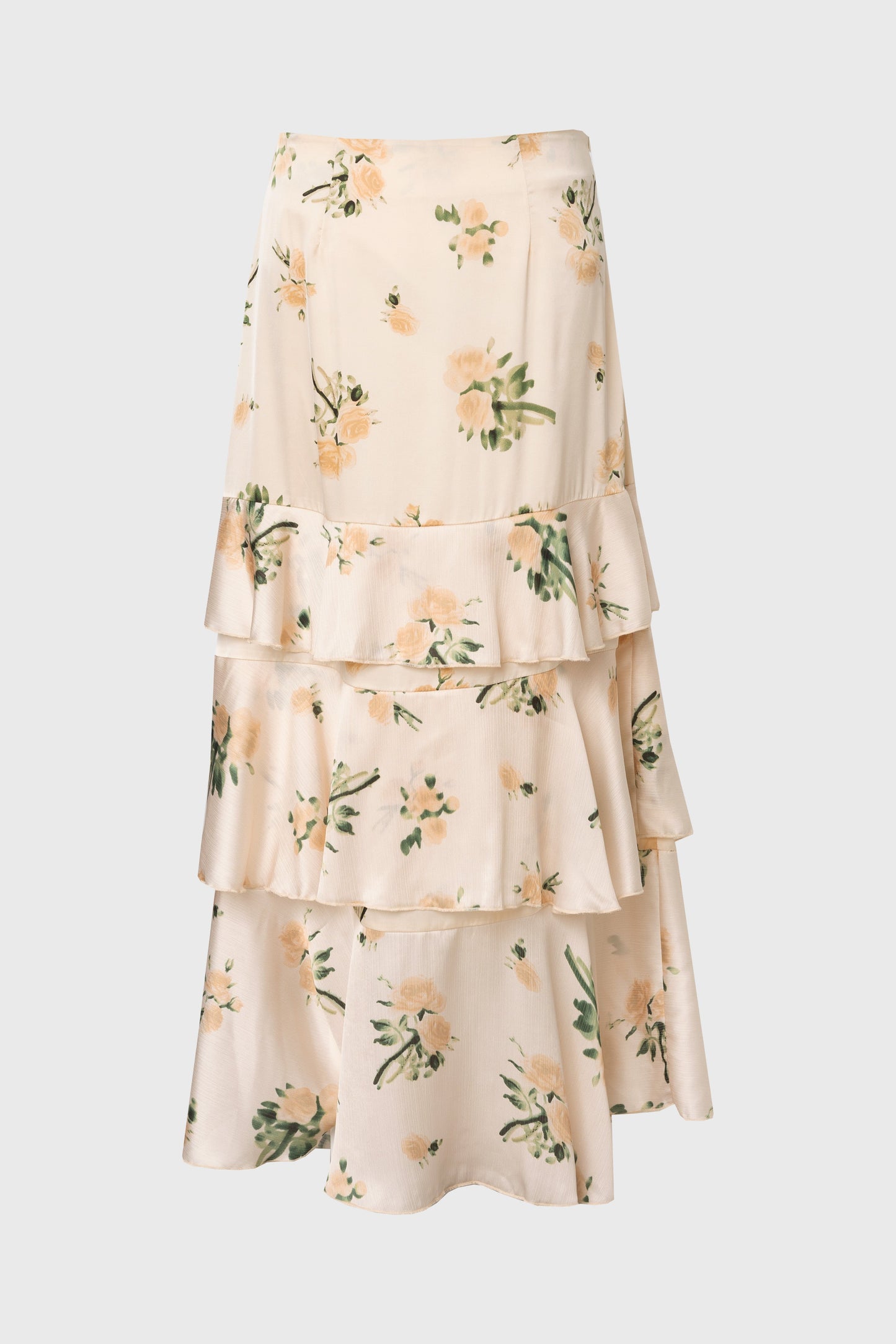 Champagne Floral Ruffle Skirt