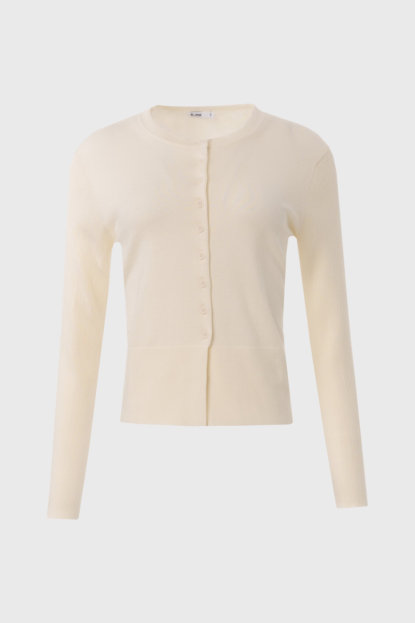 Cream Ribbed Sleeve Cardigan
