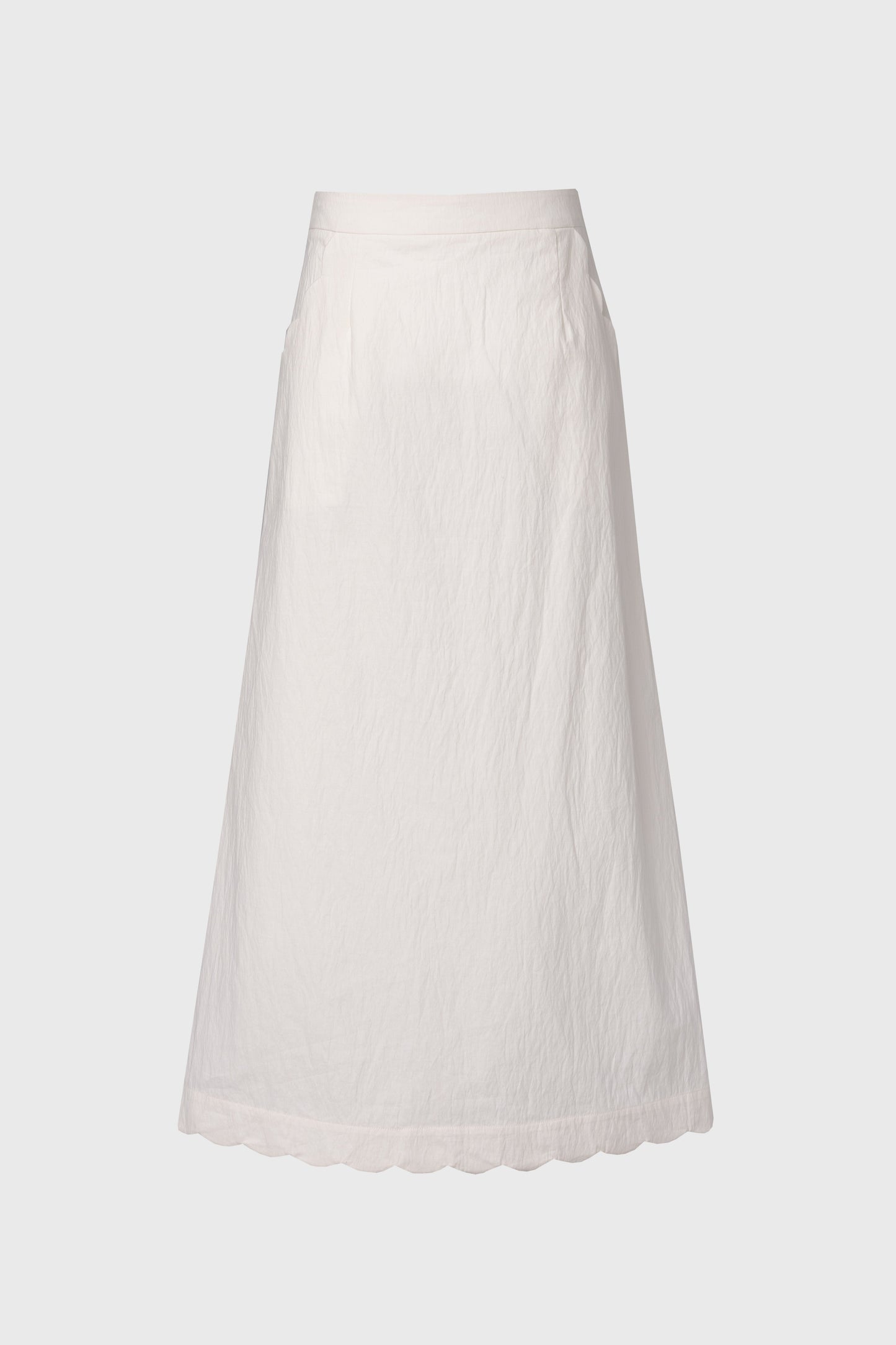 Cream Scalloped Maxi Skirt