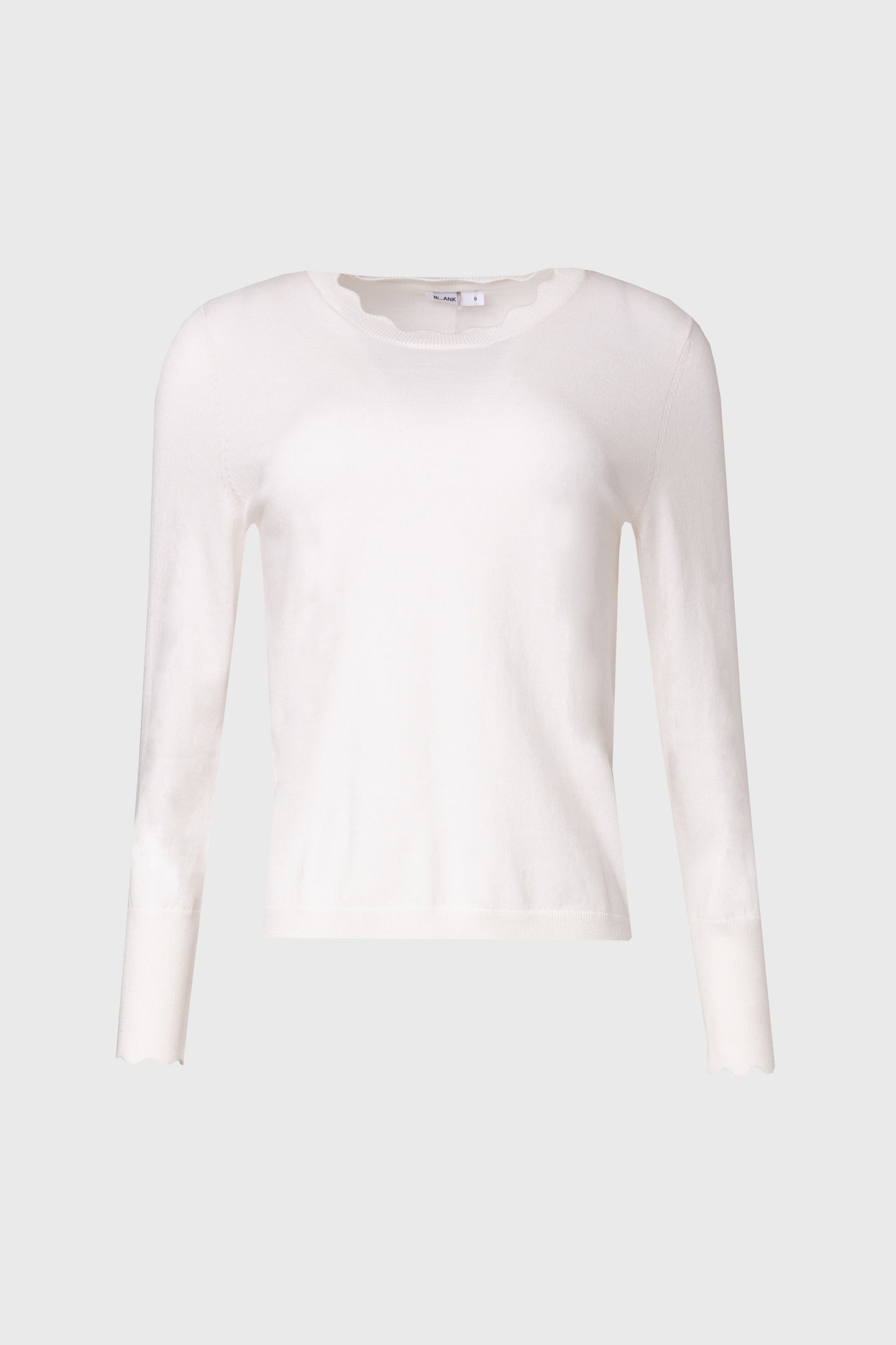 Cream Scalloped Thin Knit Top
