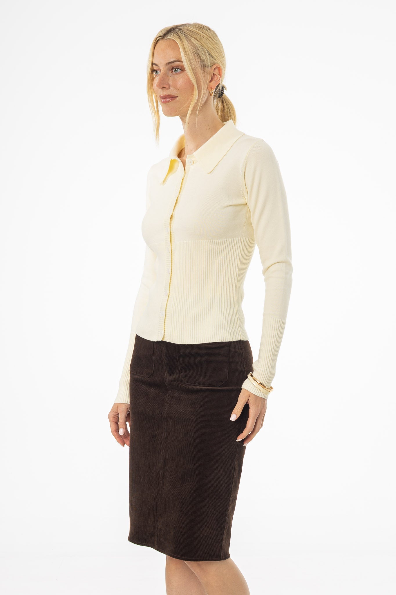 Cream Waisted Cardigan