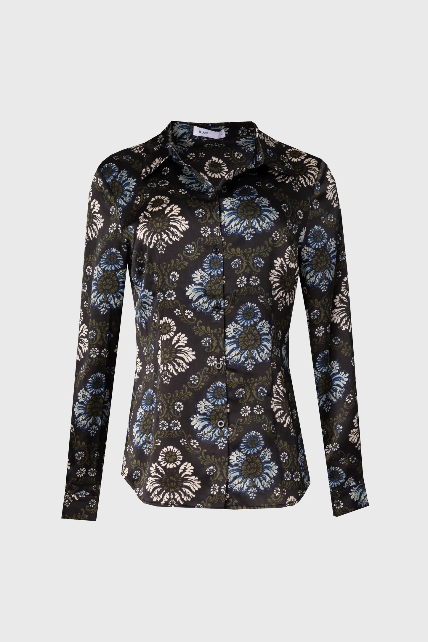 Green and Blue Printed Blouse