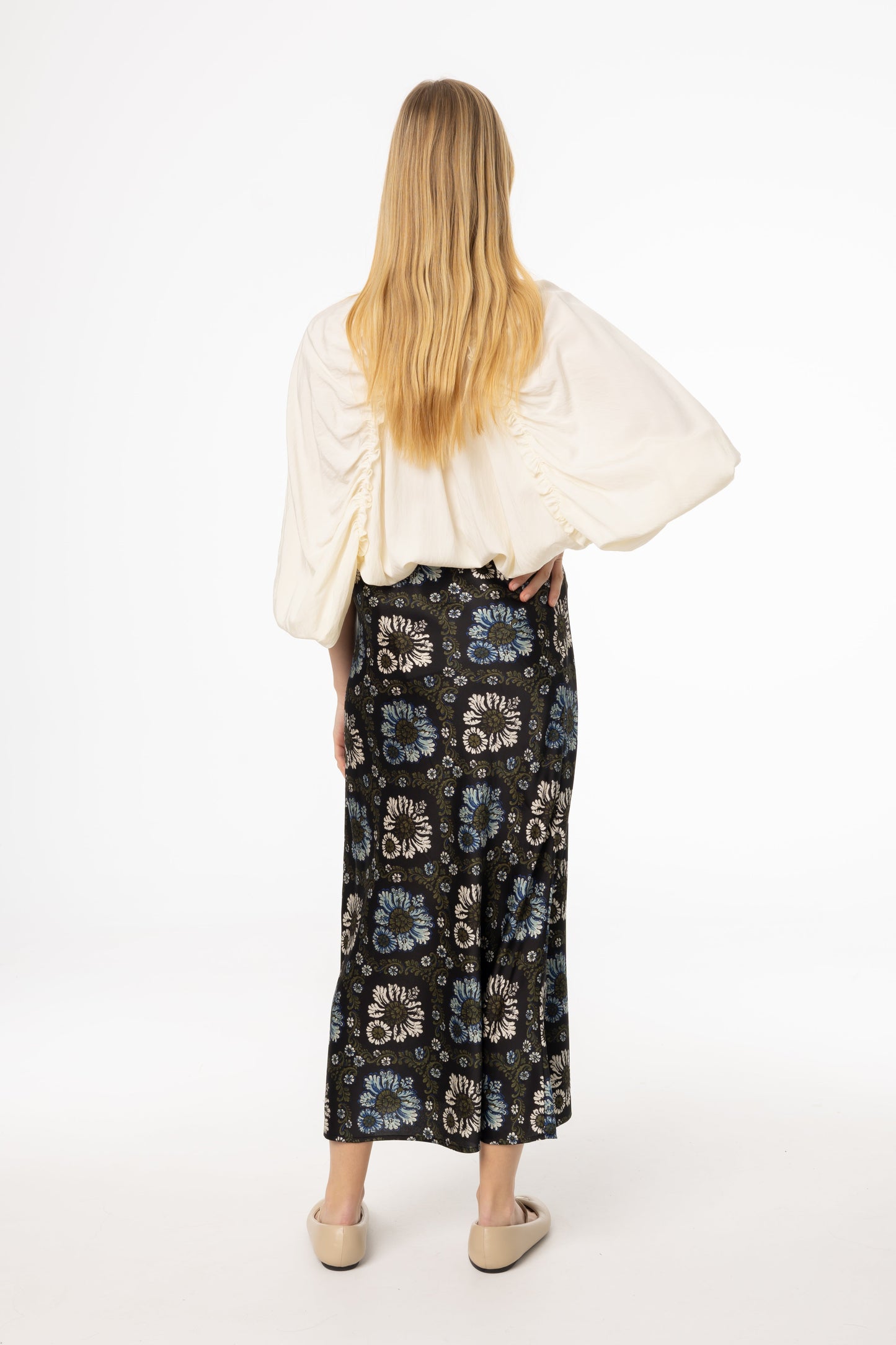 Green and Blue Printed Skirt