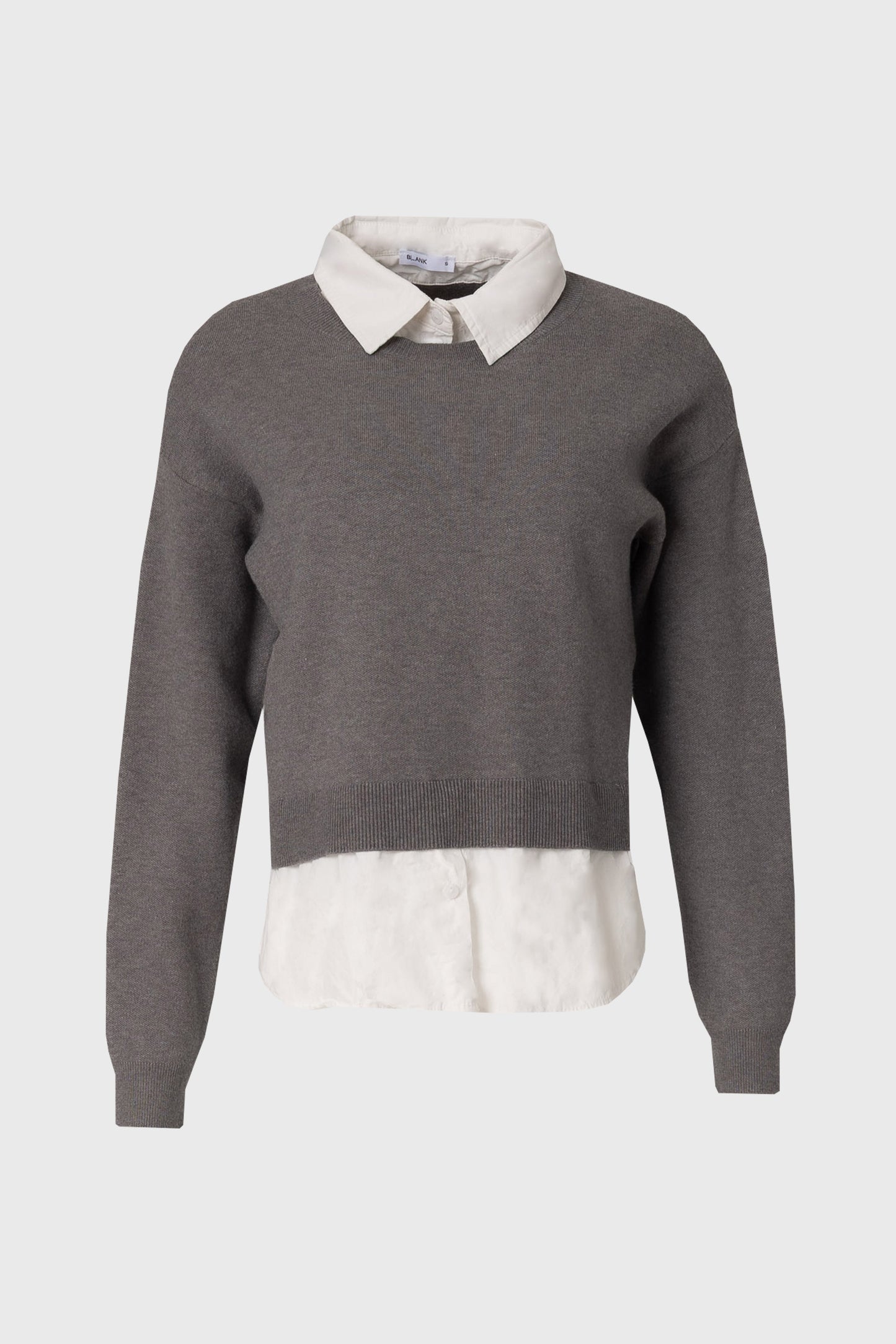 Grey Combo Blouse Sweater