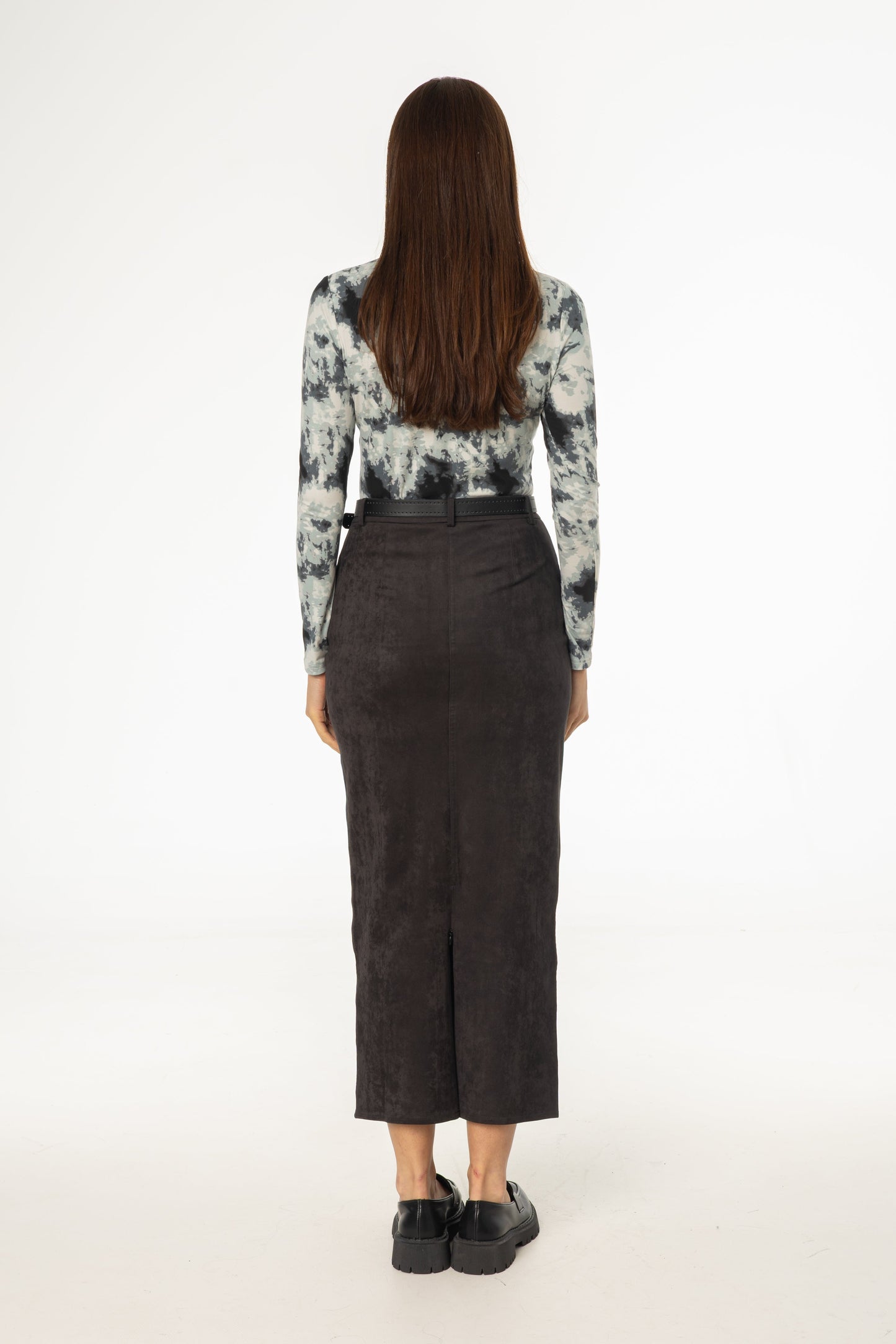 Grey Everyday Microsuede Skirt