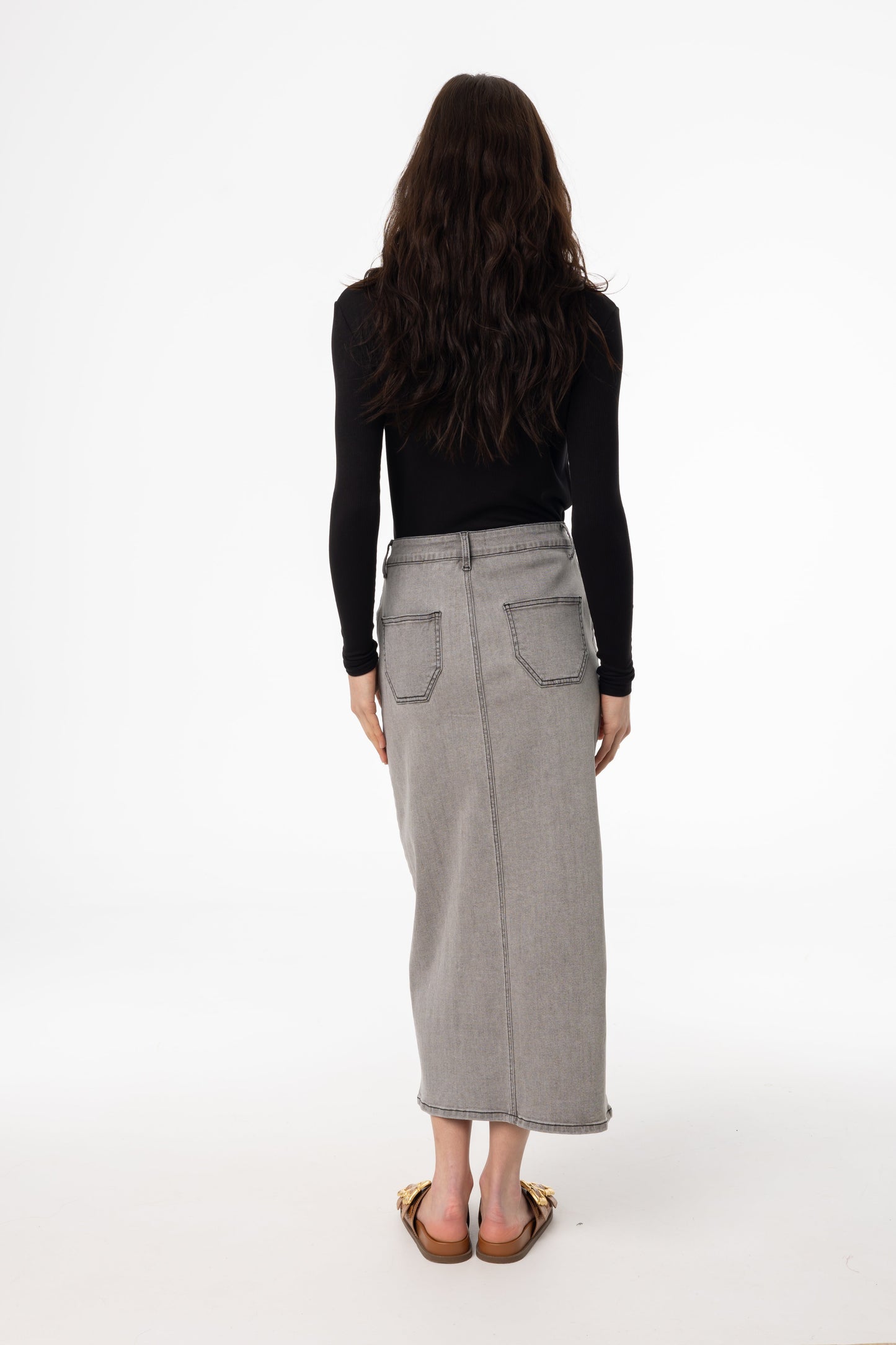Grey Wash Everyday Denim Skirt