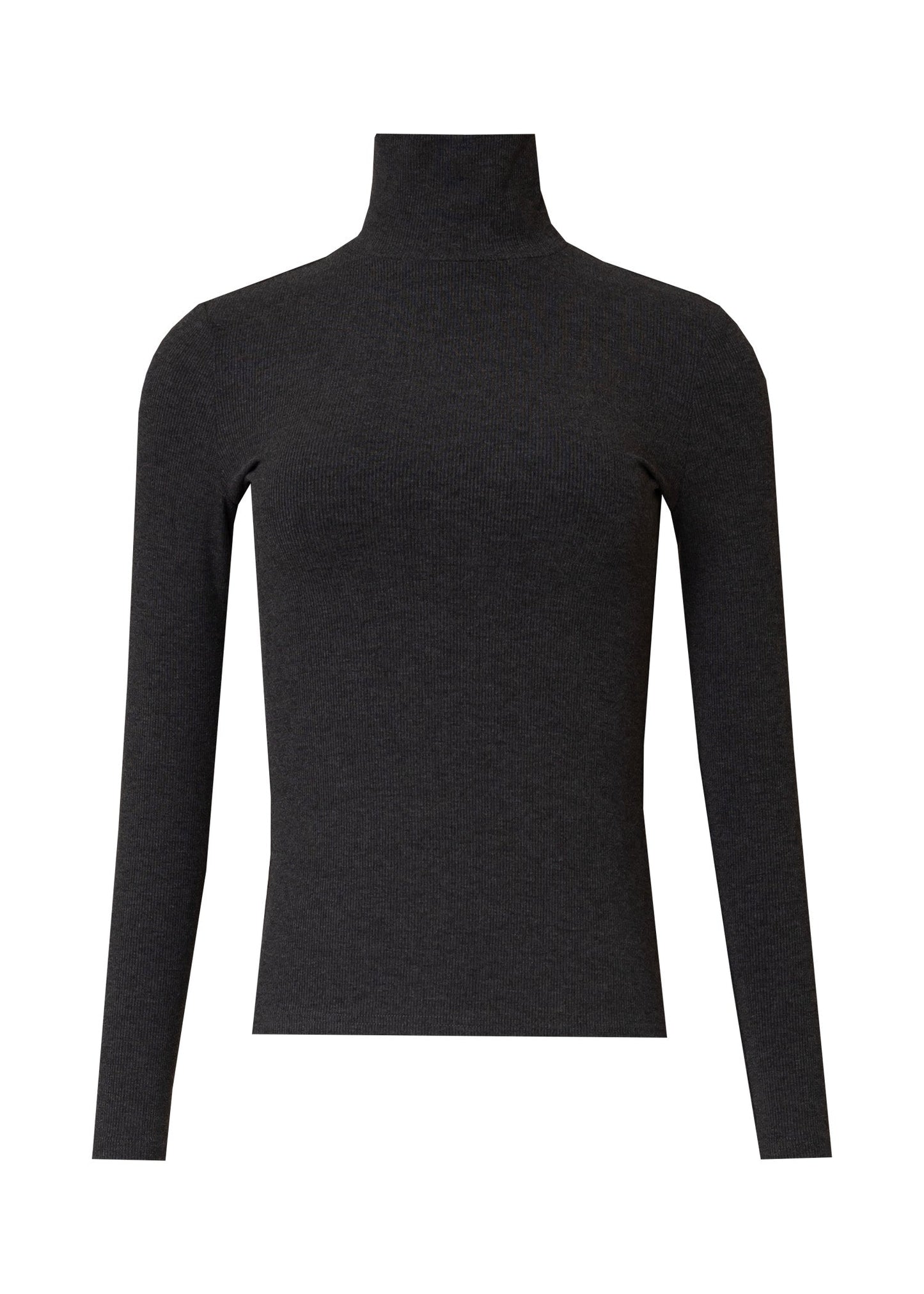Heather Grey Ribbed Turtleneck Top