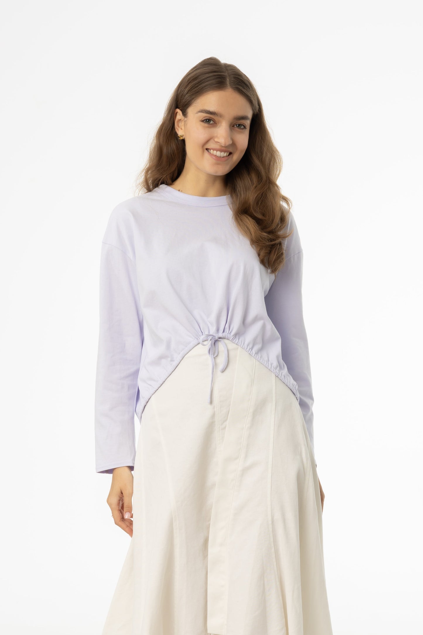 Lavender High Low Drawstring Tee