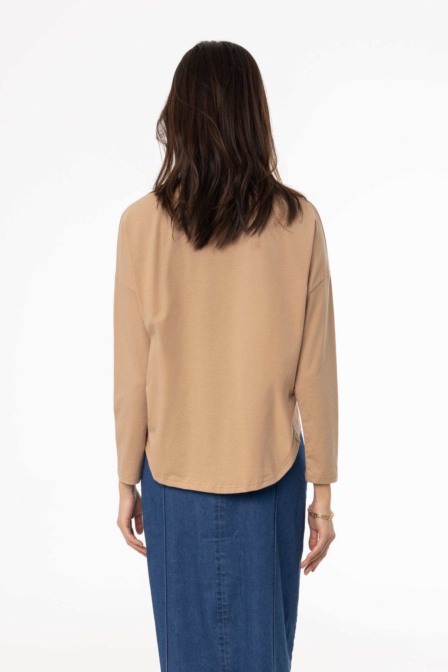 Mocha Dolman Long Sleeve T-Shirt