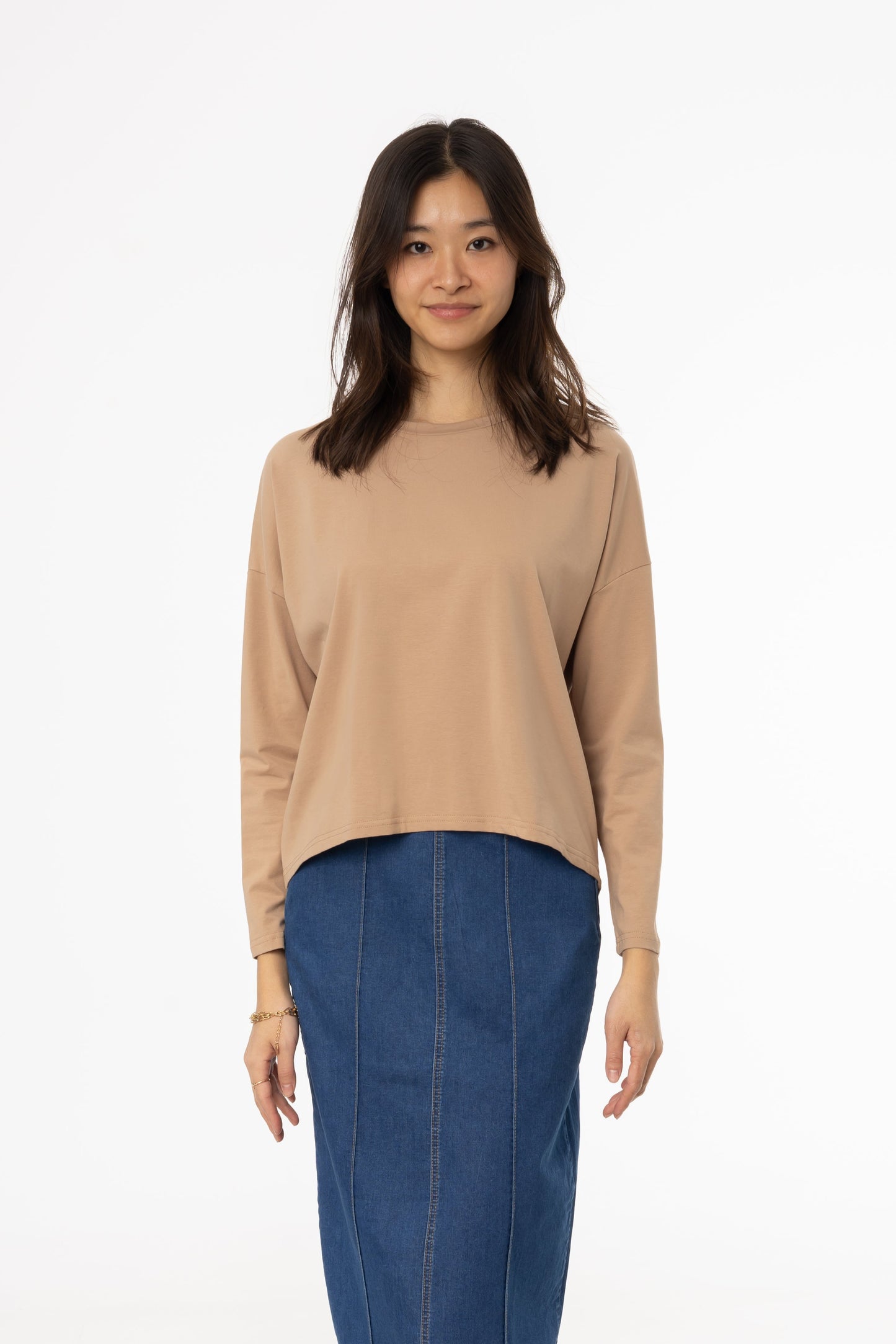 Mocha Dolman Long Sleeve T-Shirt