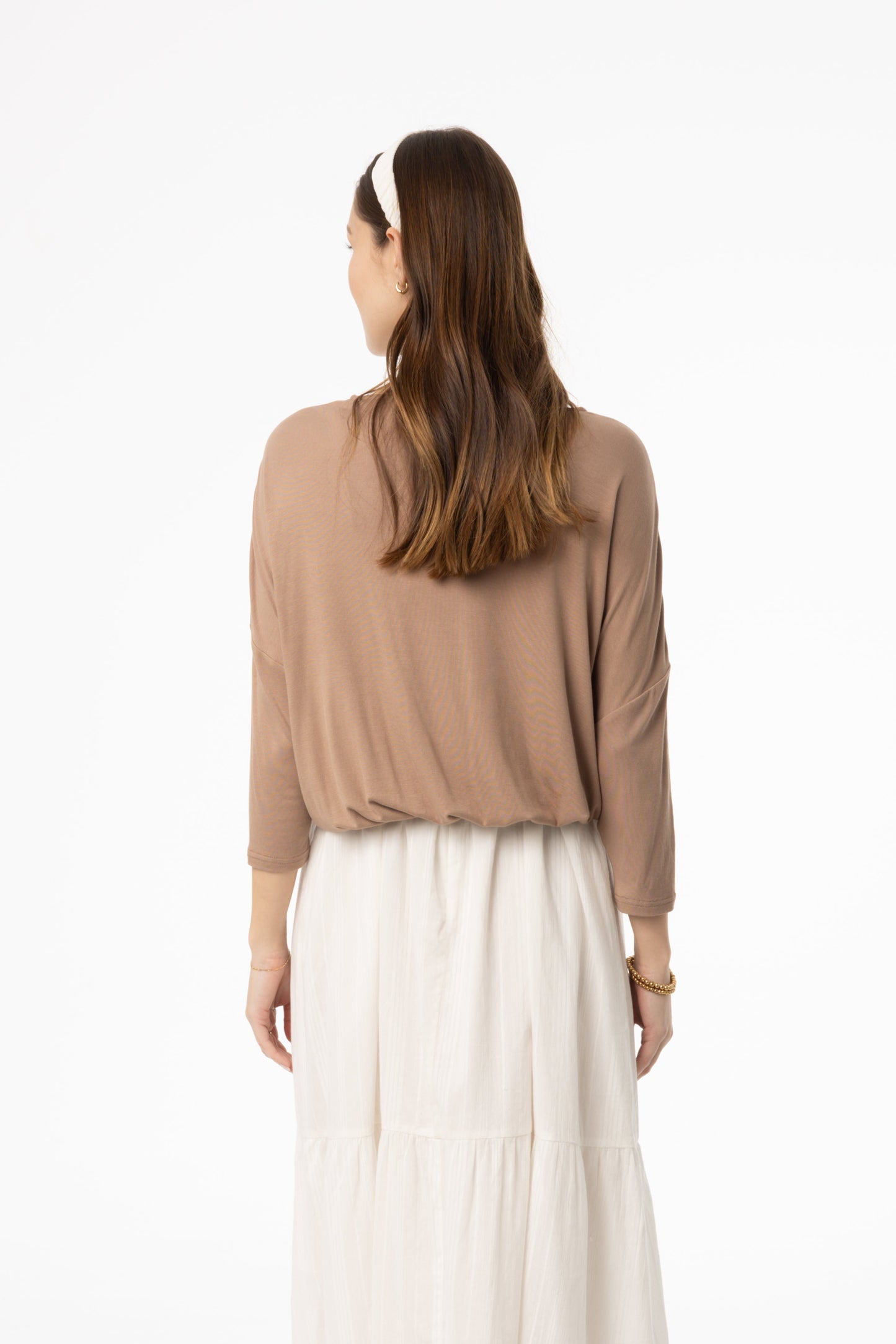 Mocha Dolman Tie Knot Tee