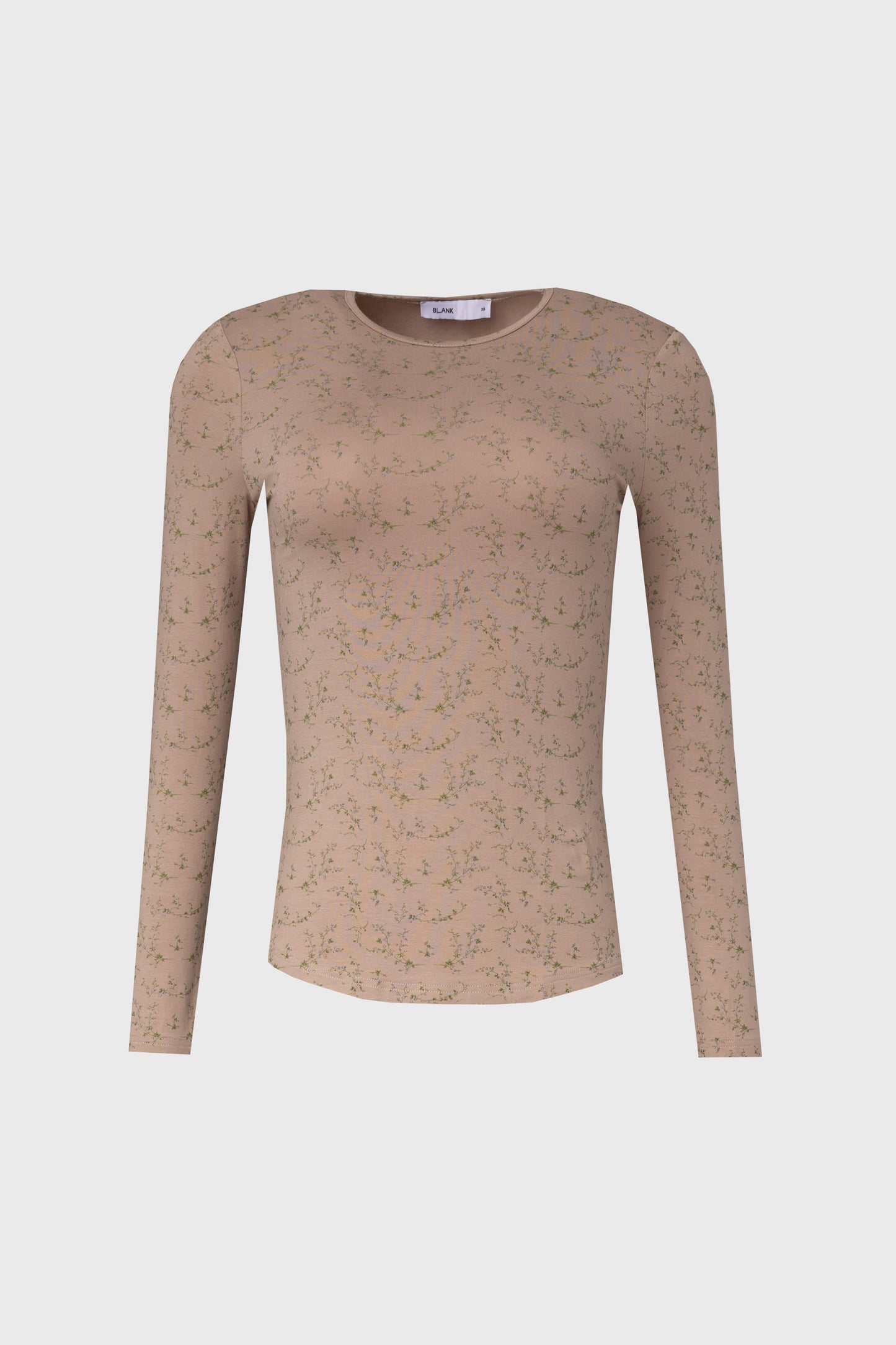 Mocha Floral Printed Round Neck Tee