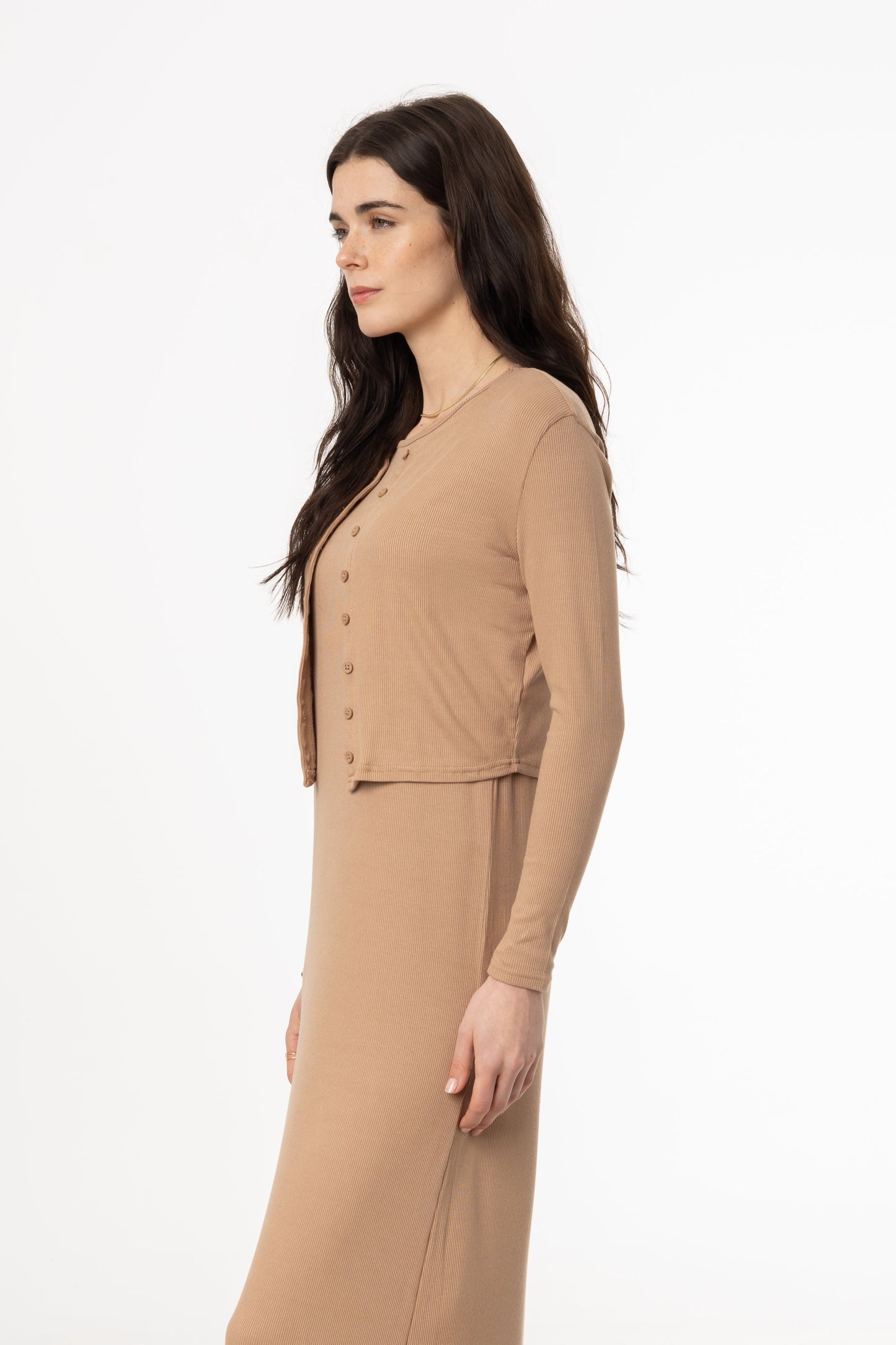 Mocha Ribbed Cardigan