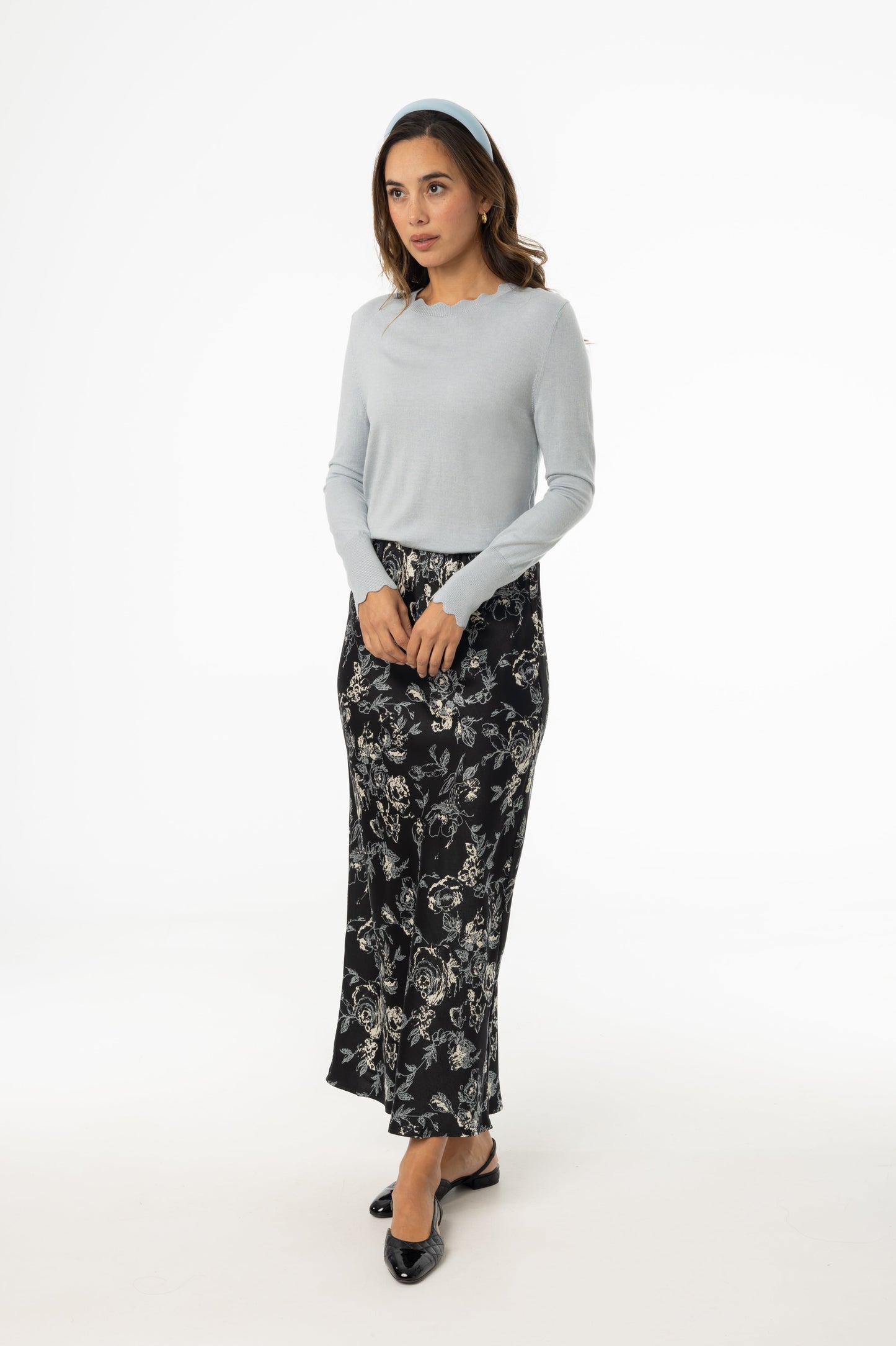 Multi Floral Printed Slip Skirt