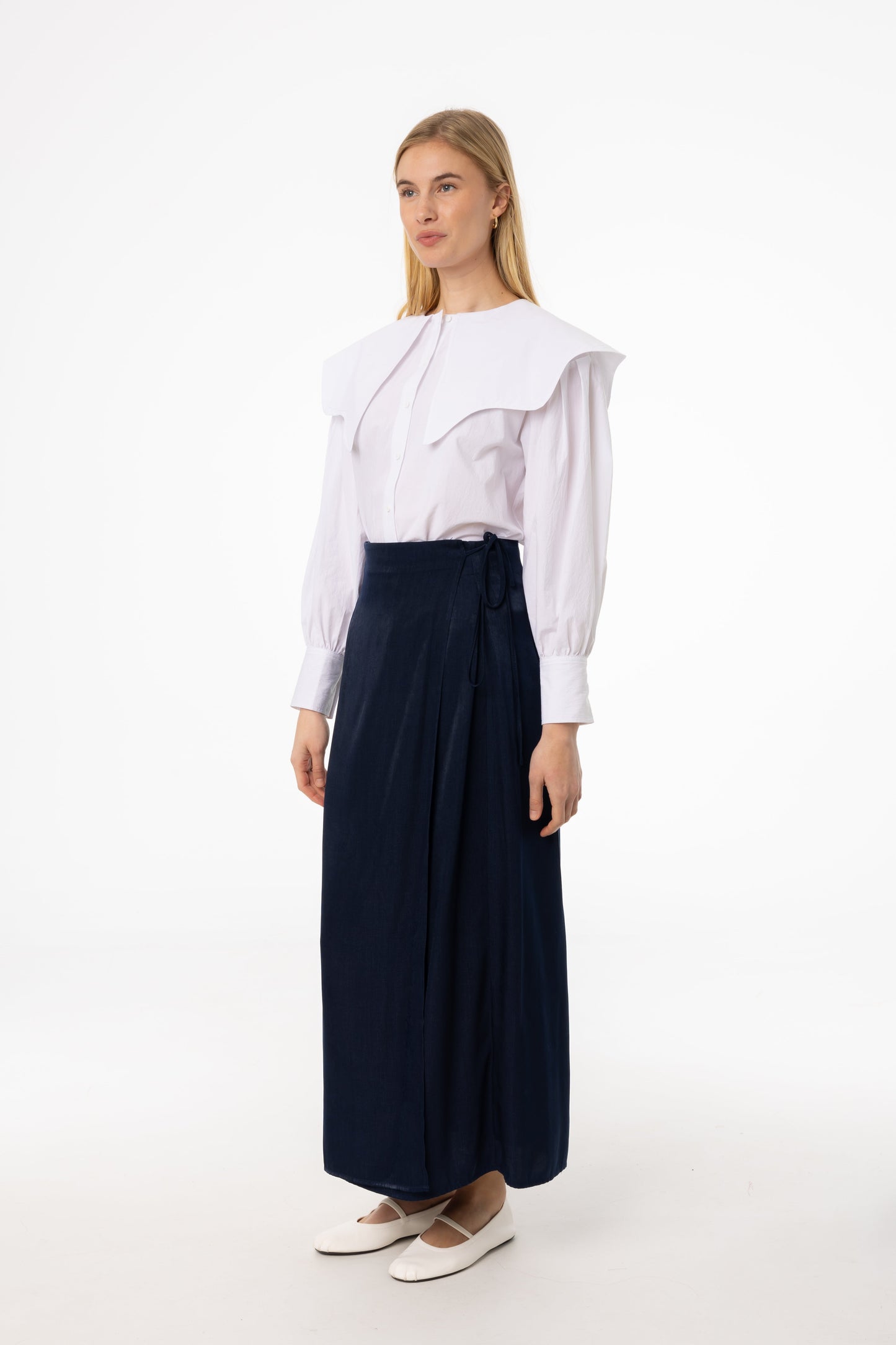 Navy Wrap Skirt