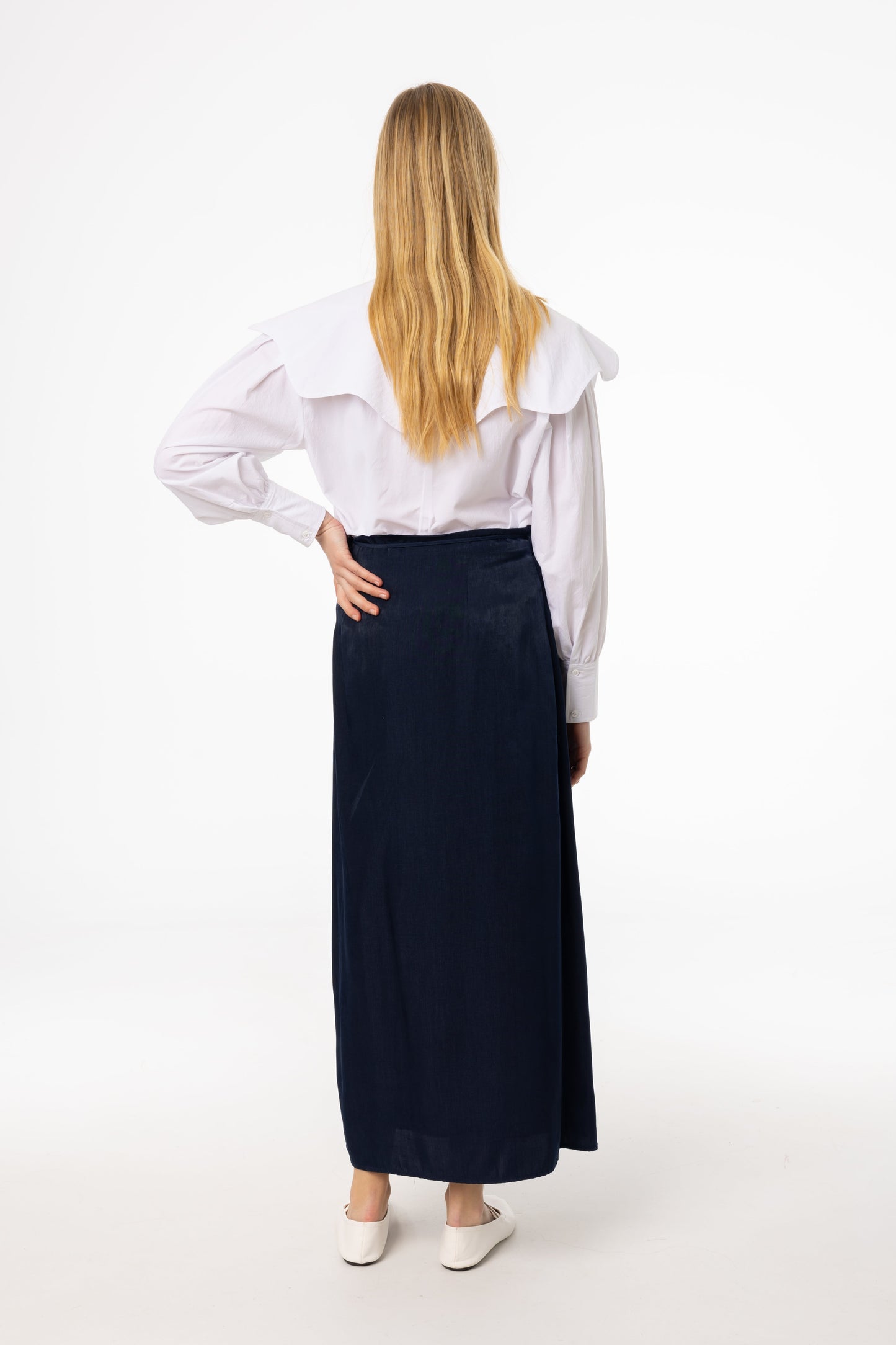 Navy Wrap Skirt