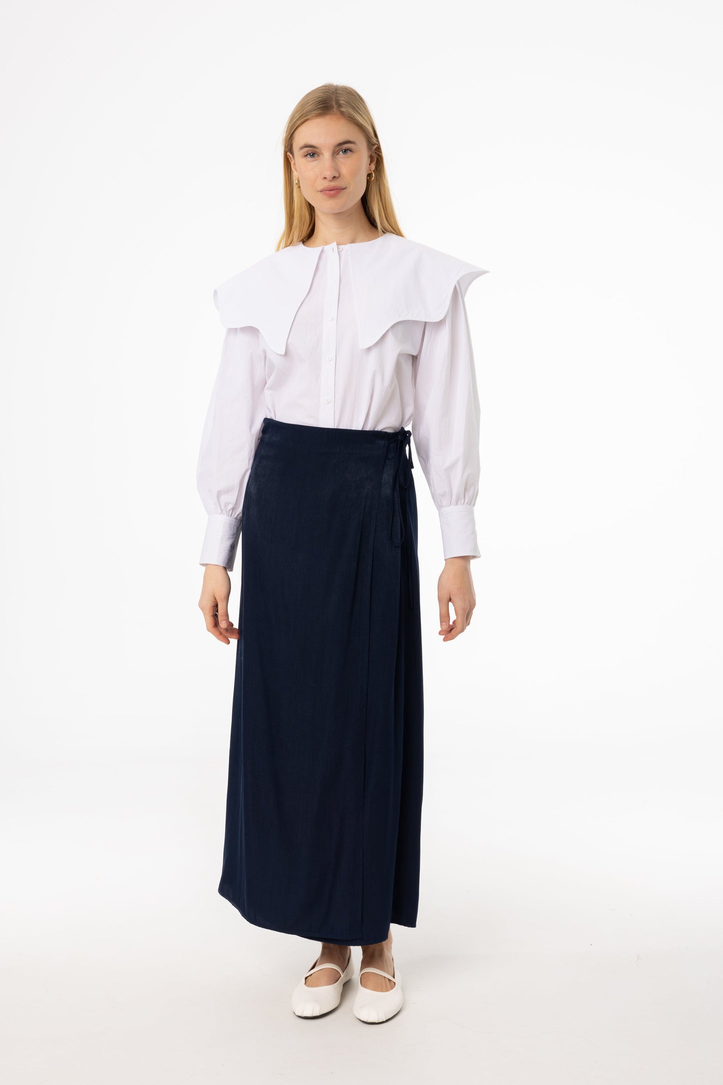 Navy Wrap Skirt