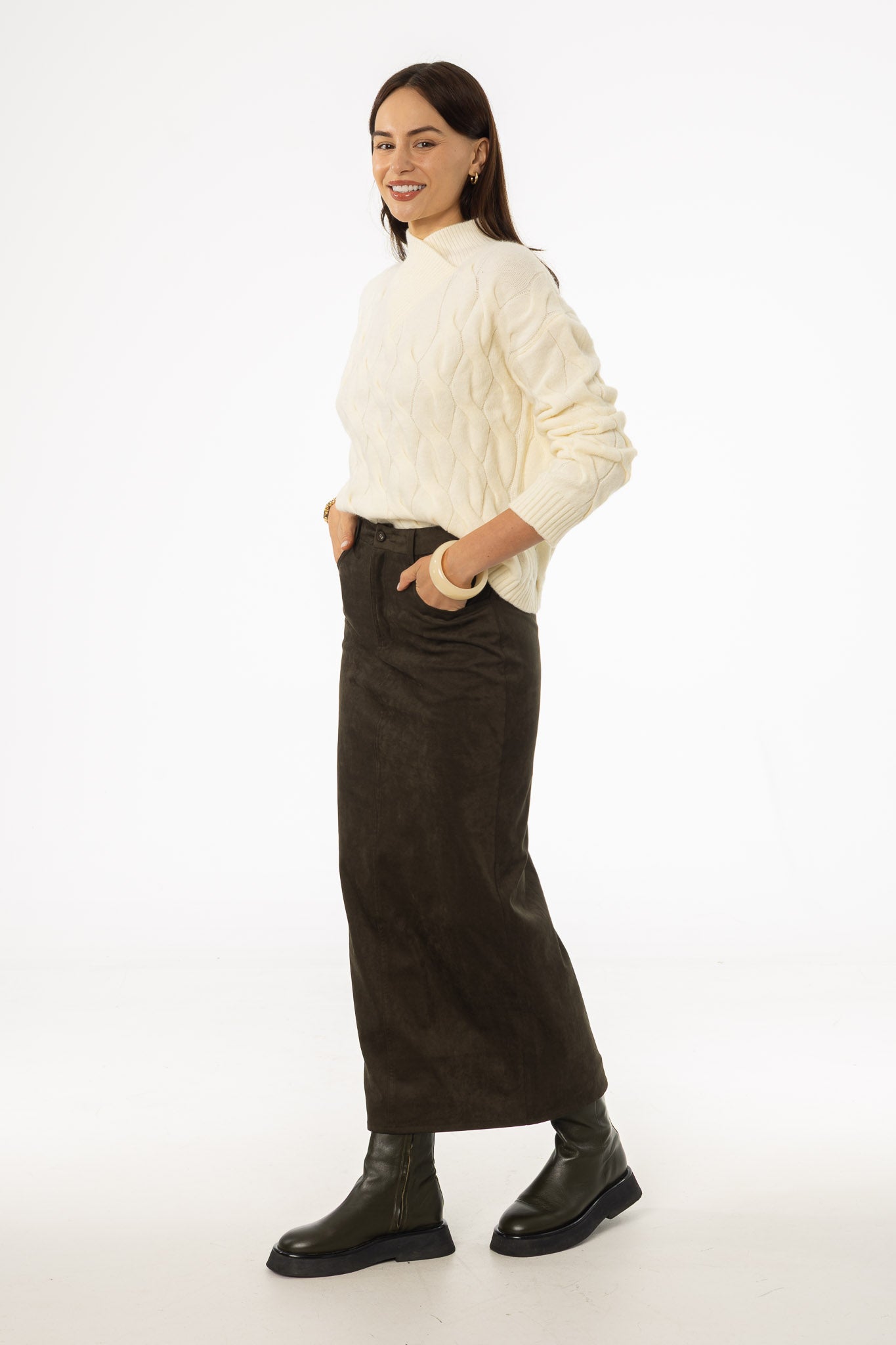 Olive Everyday Microsuede Skirt