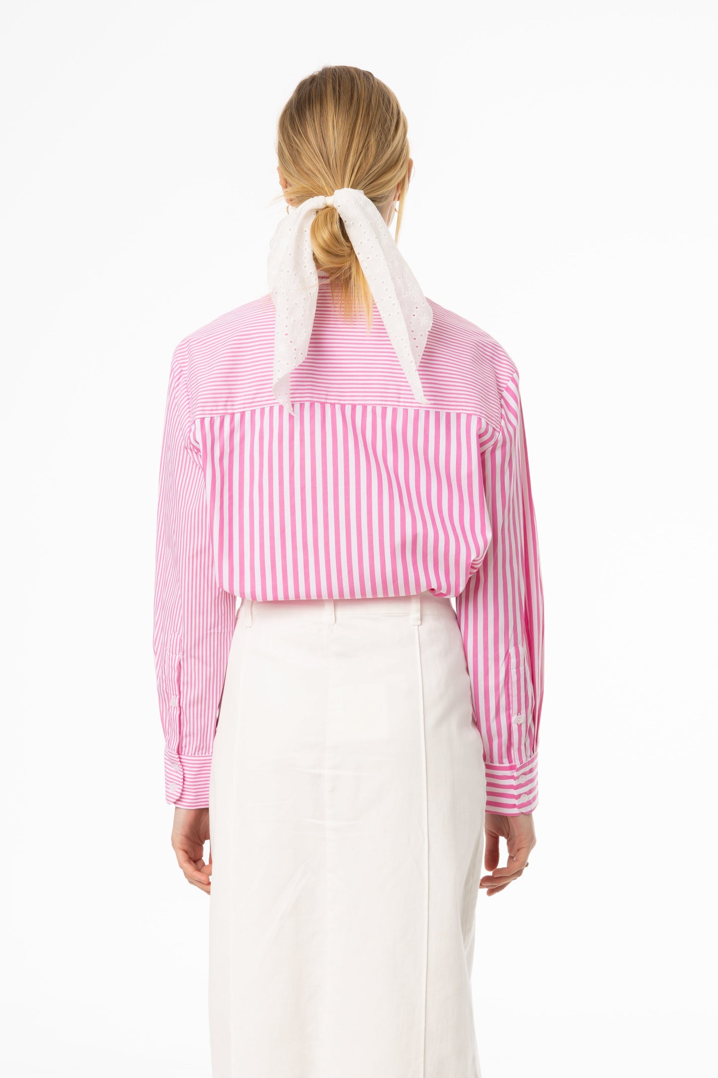 Pink Stripe Combo Blouse