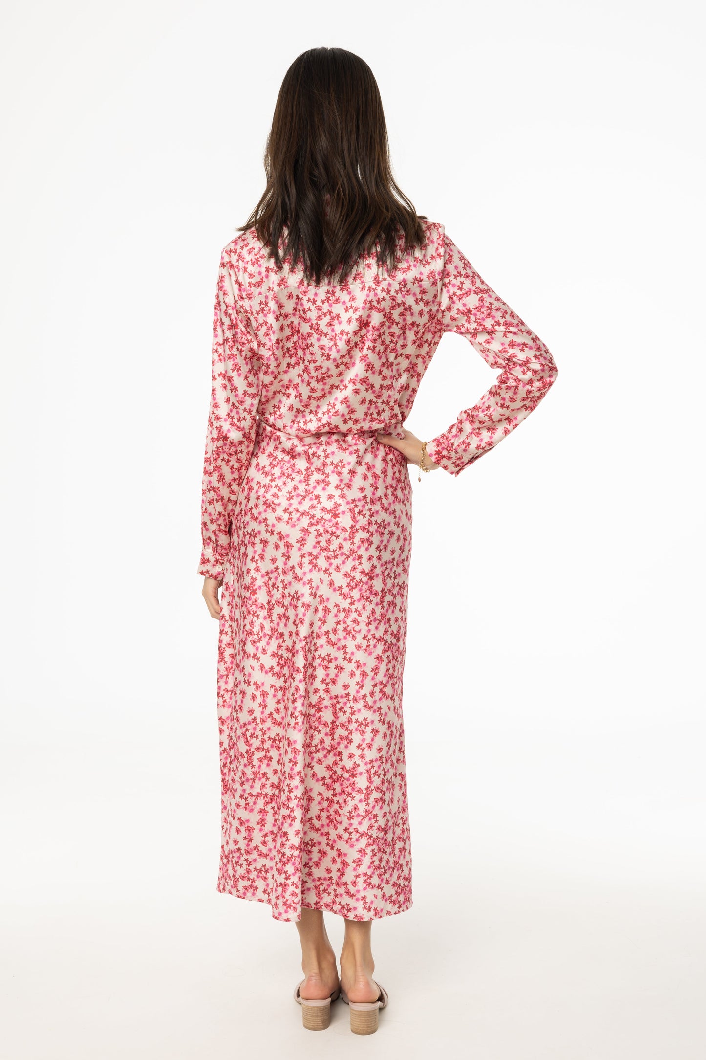 Pink Floral Printed Slip Skirt