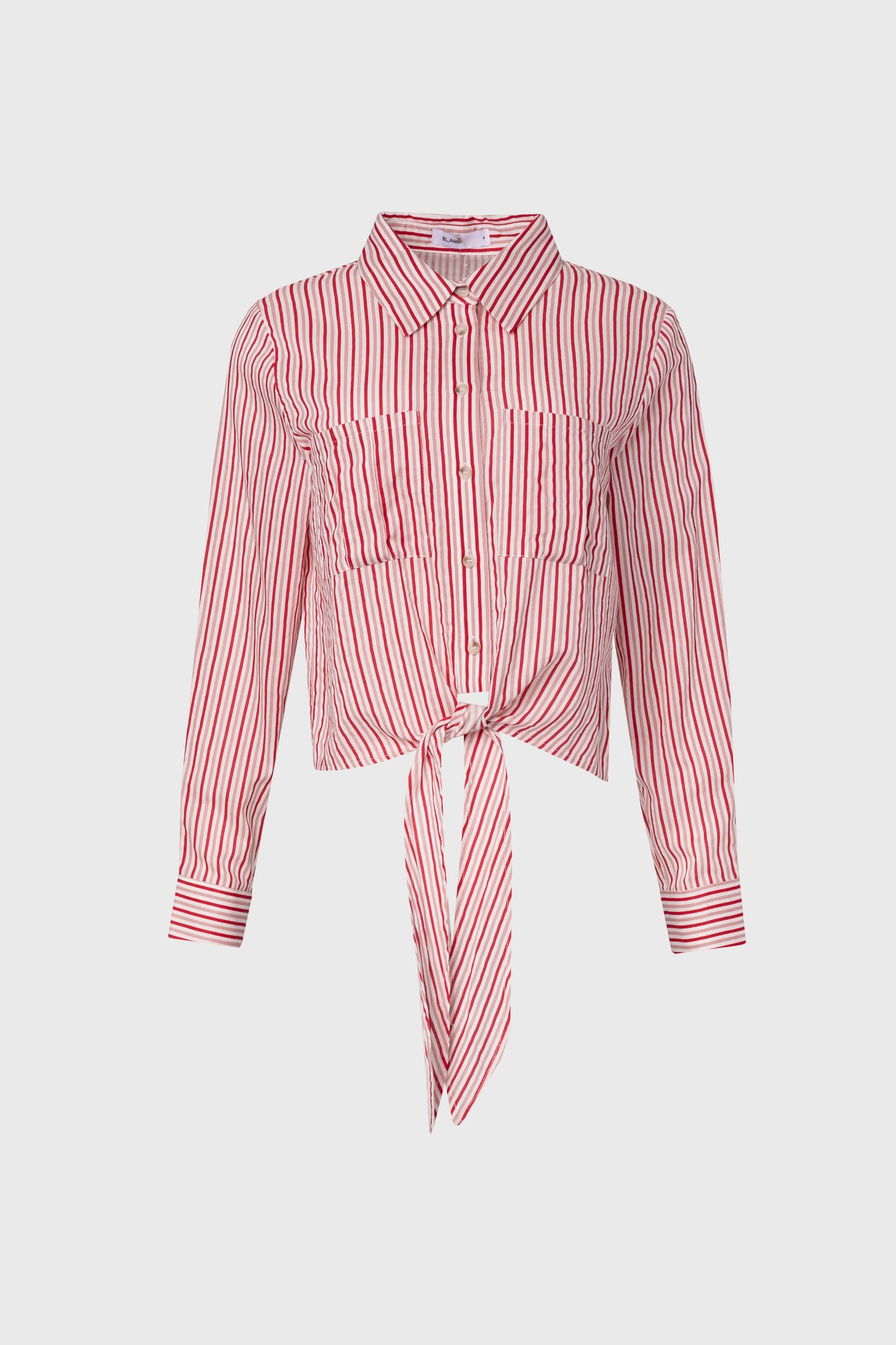 Pink Multi Striped Tie Blouse