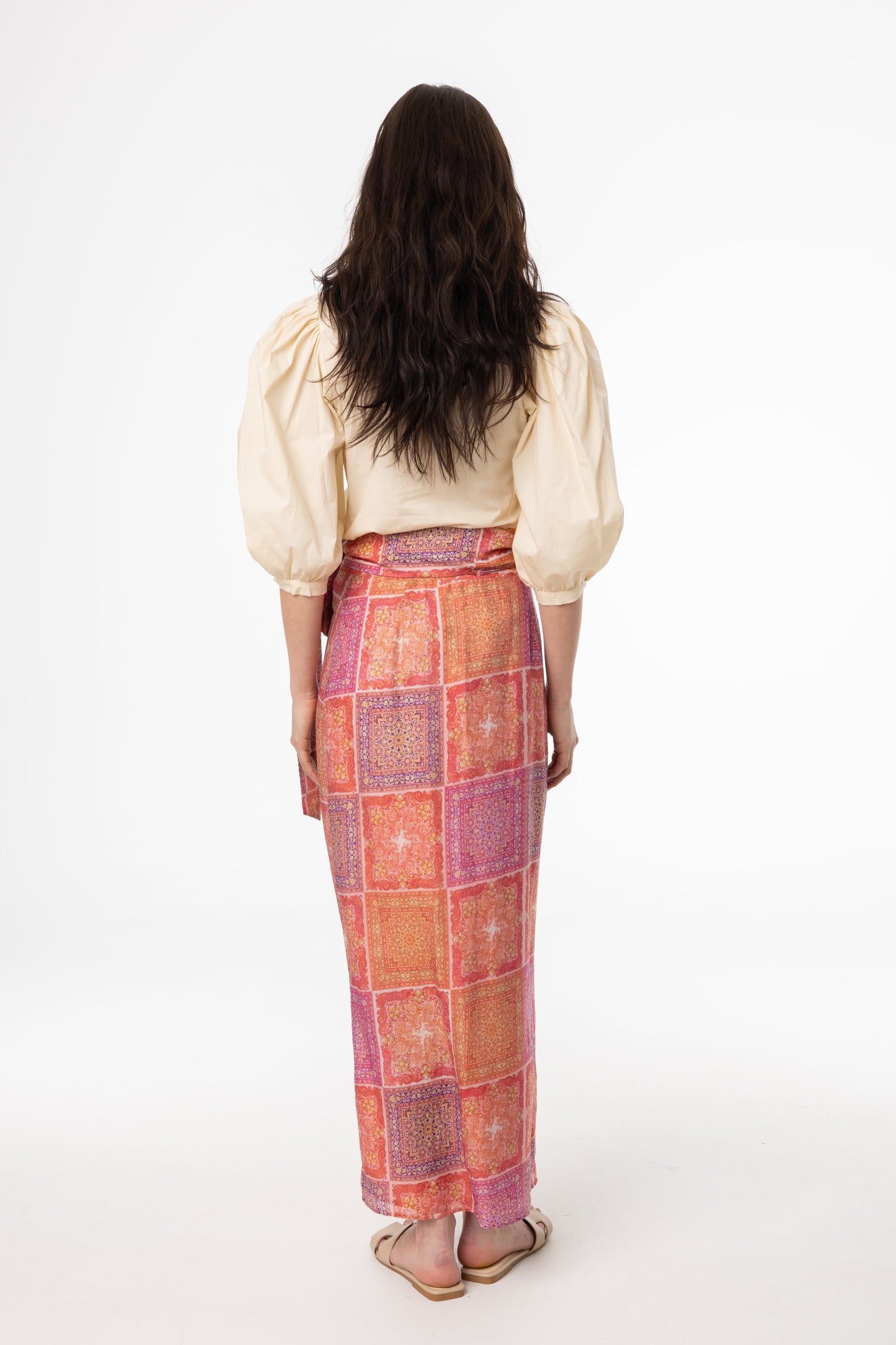Pink Paisley Printed Wrap Skirt
