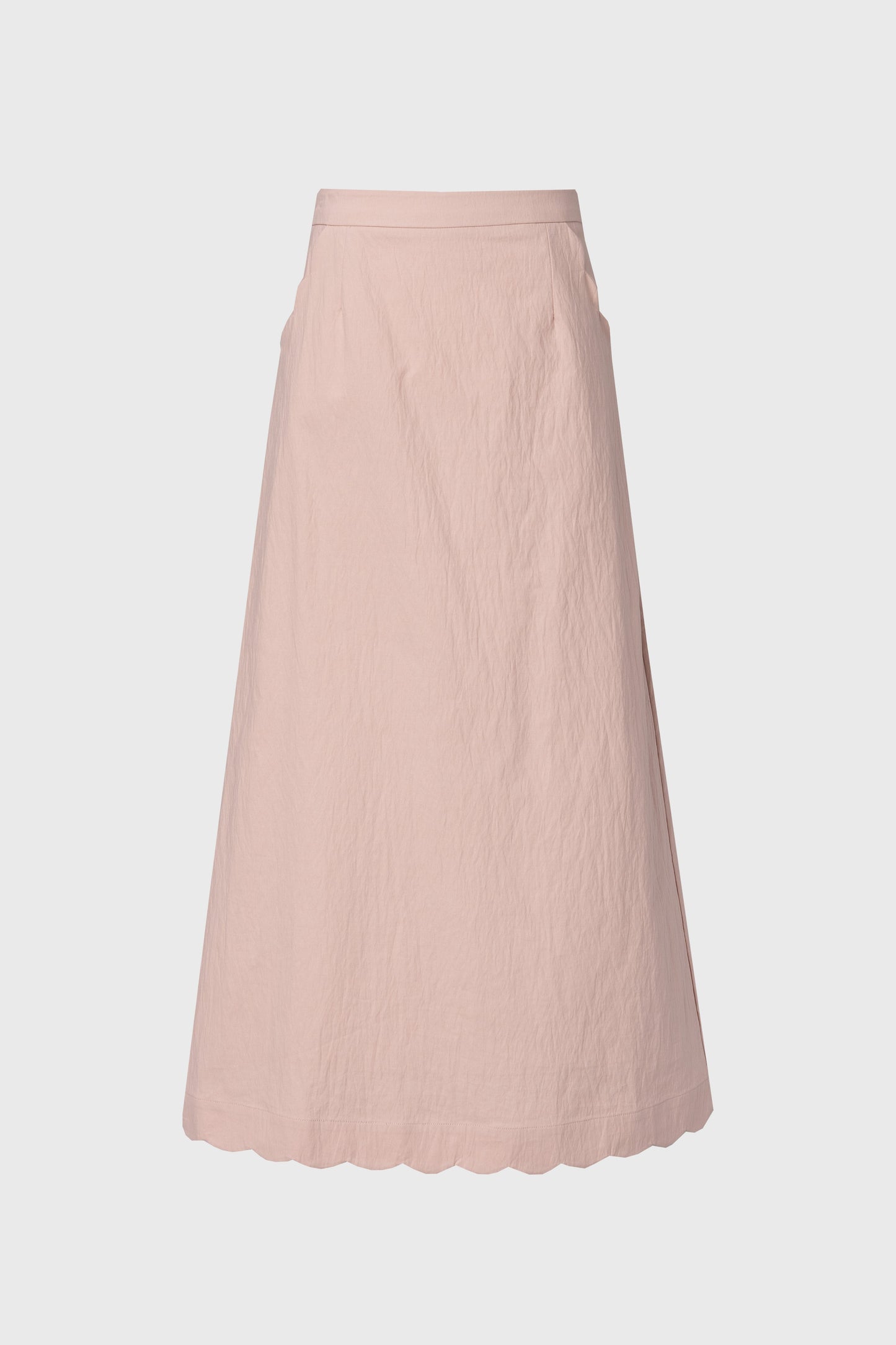 Pink Scalloped Maxi Skirt