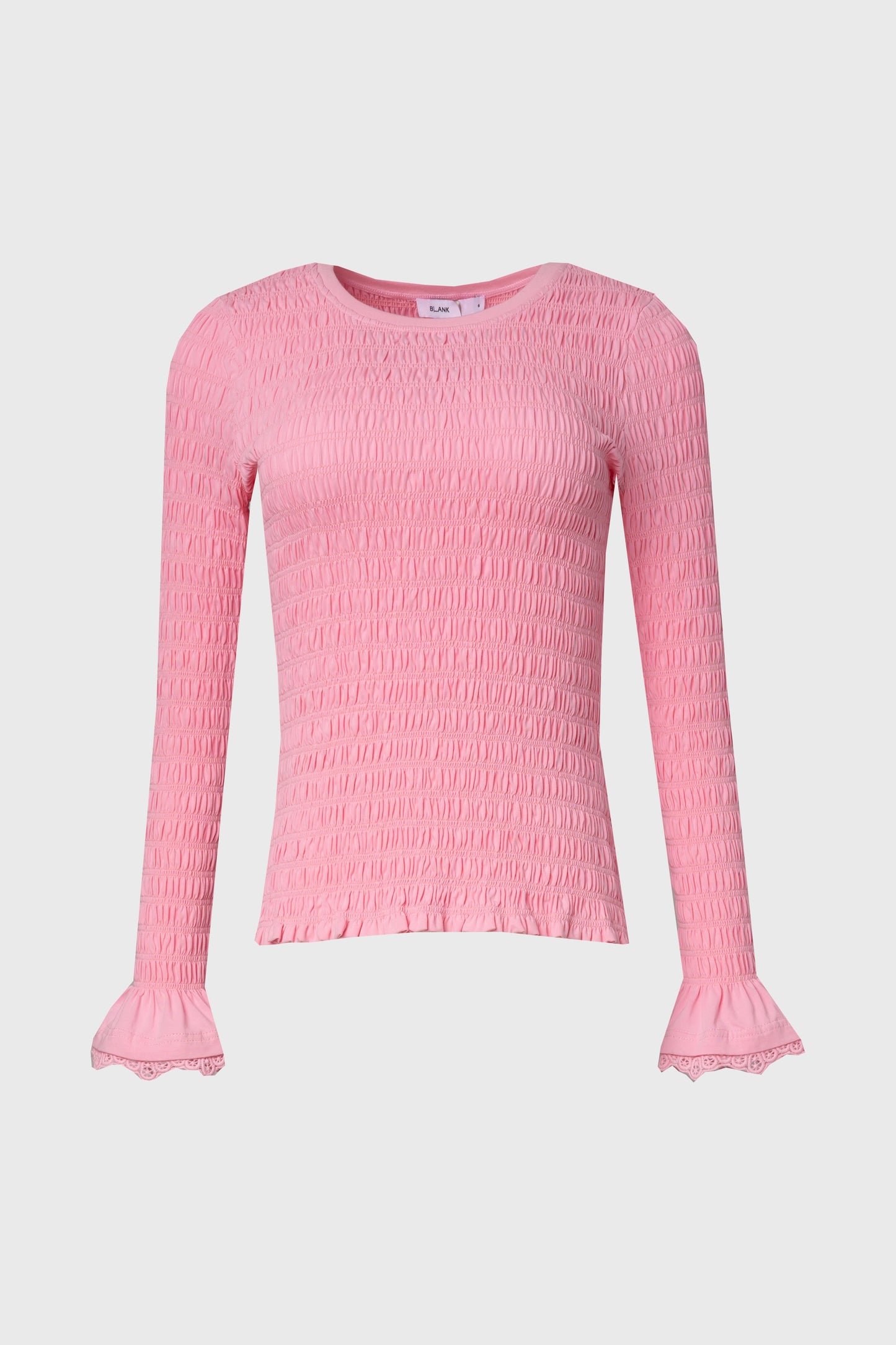 Pink Smocked Ruffle Sleeve T-Shirt